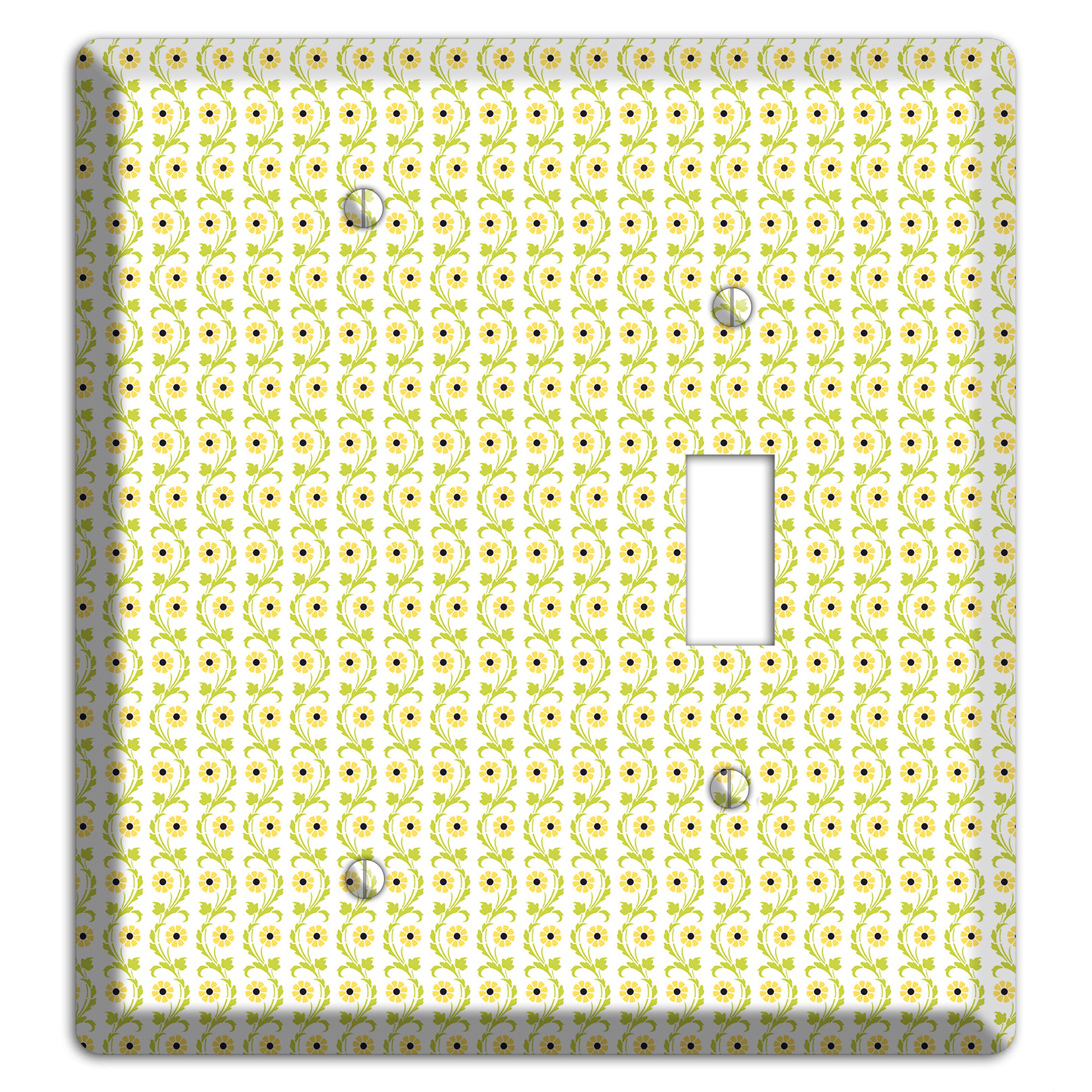 Tiny Yellow and Green Retro Sprig Blank / Toggle Wallplate