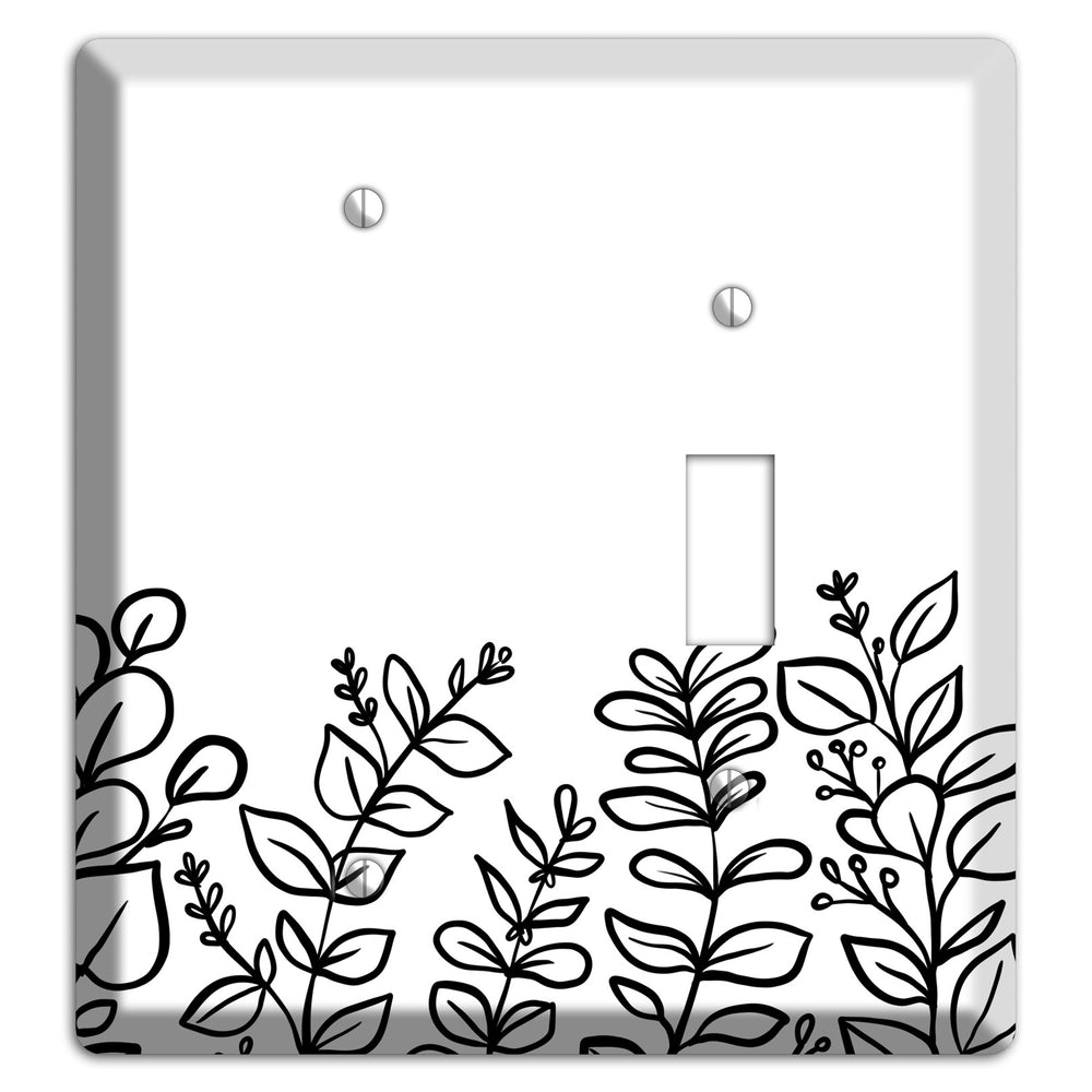 Hand-Drawn Floral 13 Blank / Toggle Wallplate