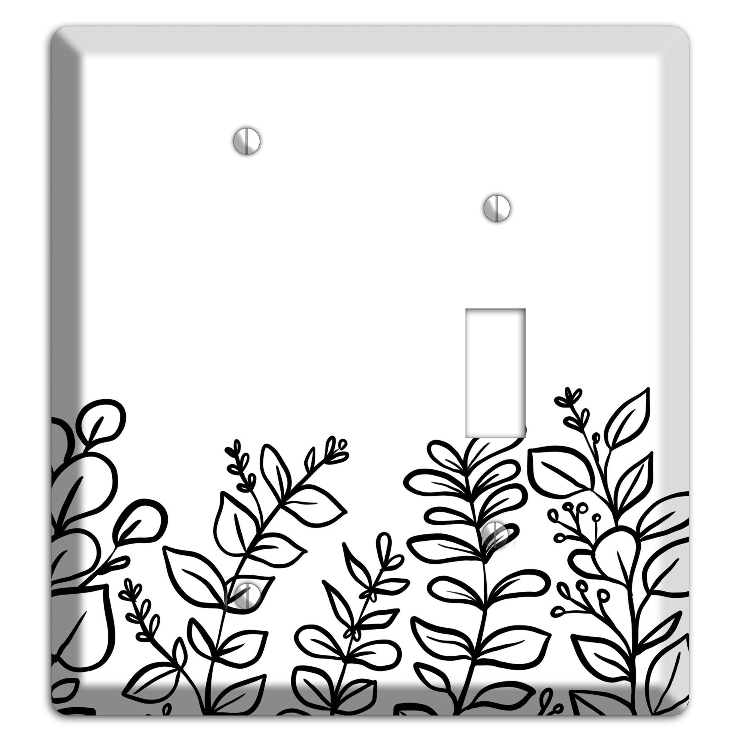 Hand-Drawn Floral 13 Blank / Toggle Wallplate