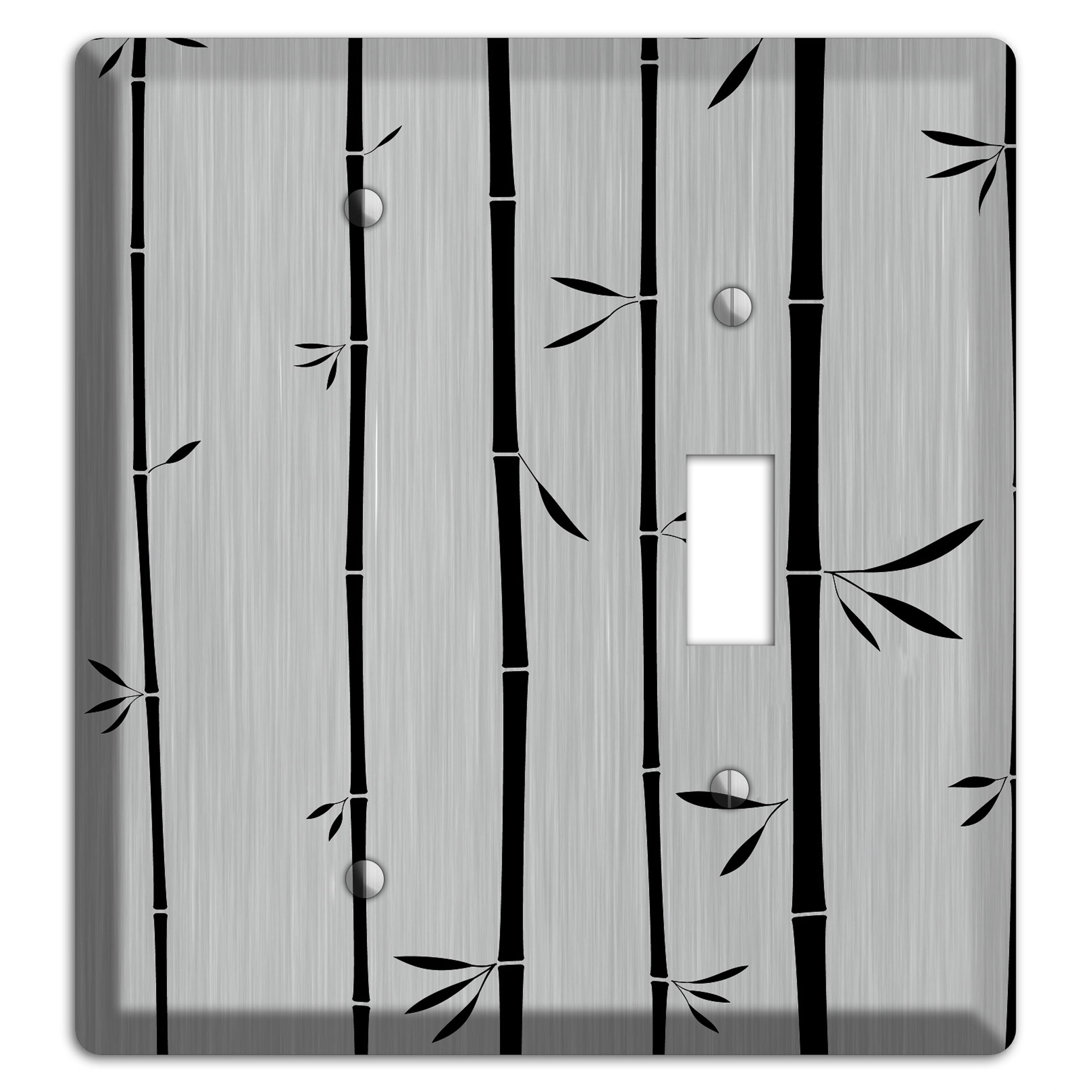 Bamboo  Stainless Blank / Toggle Wallplate