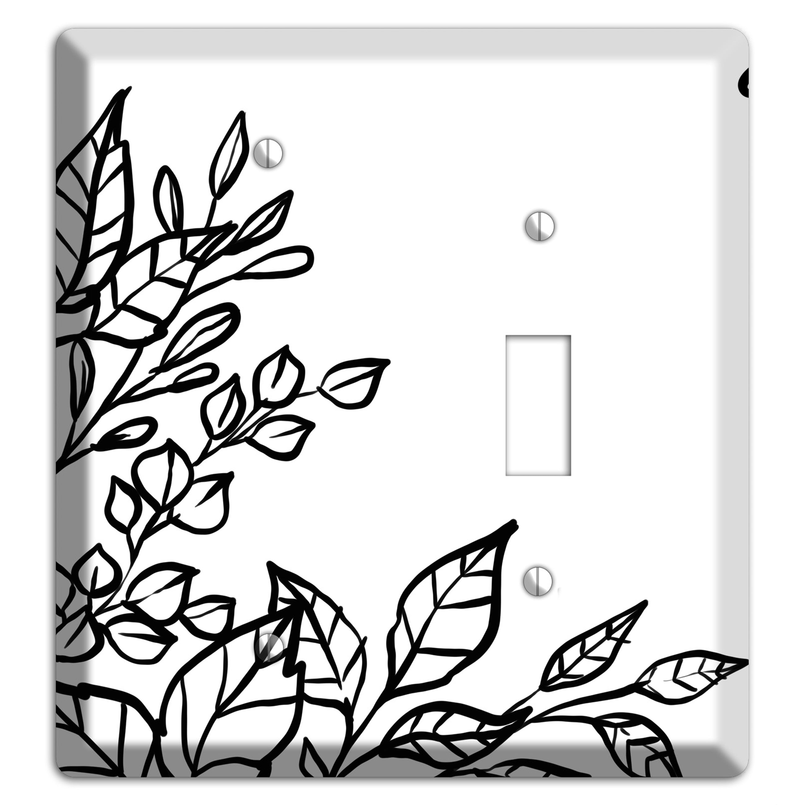 Hand-Drawn Floral 19 Blank / Toggle Wallplate