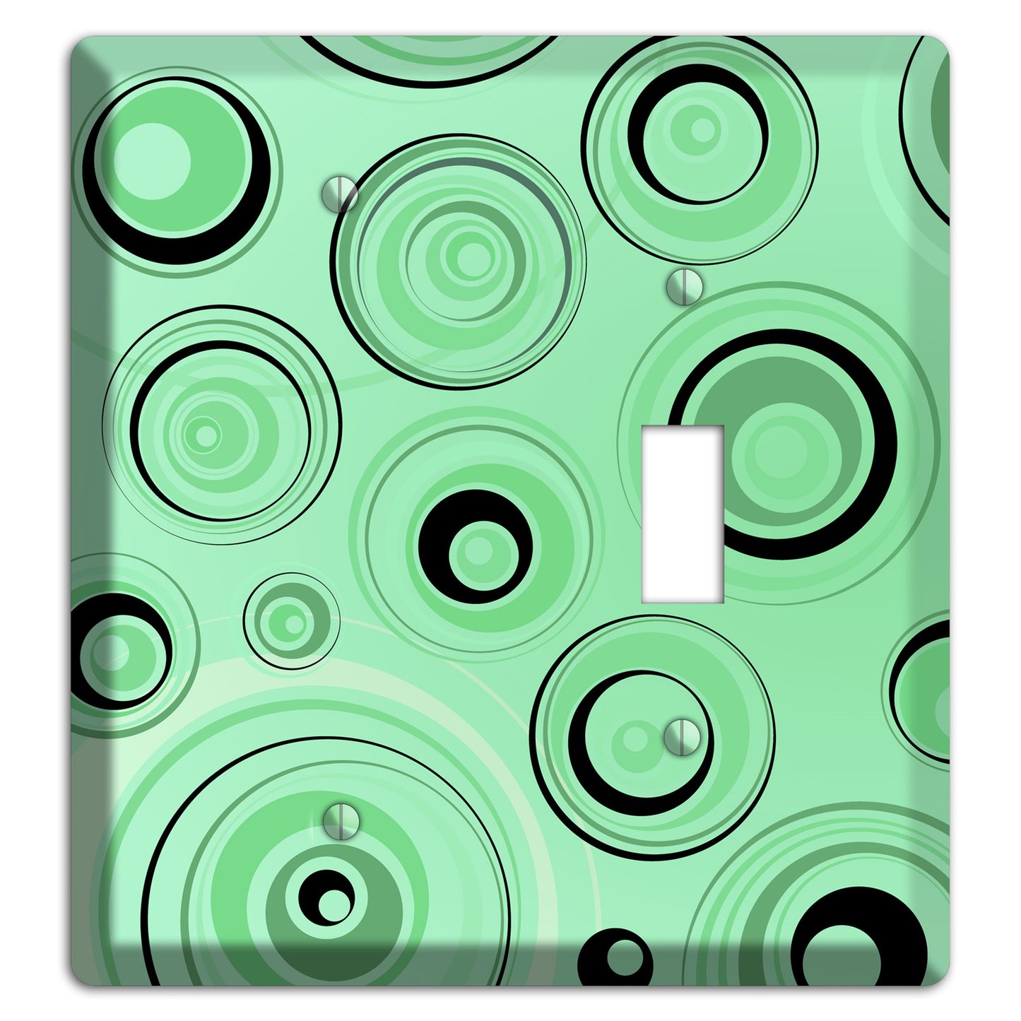 Mint Green Circles Blank / Toggle Wallplate