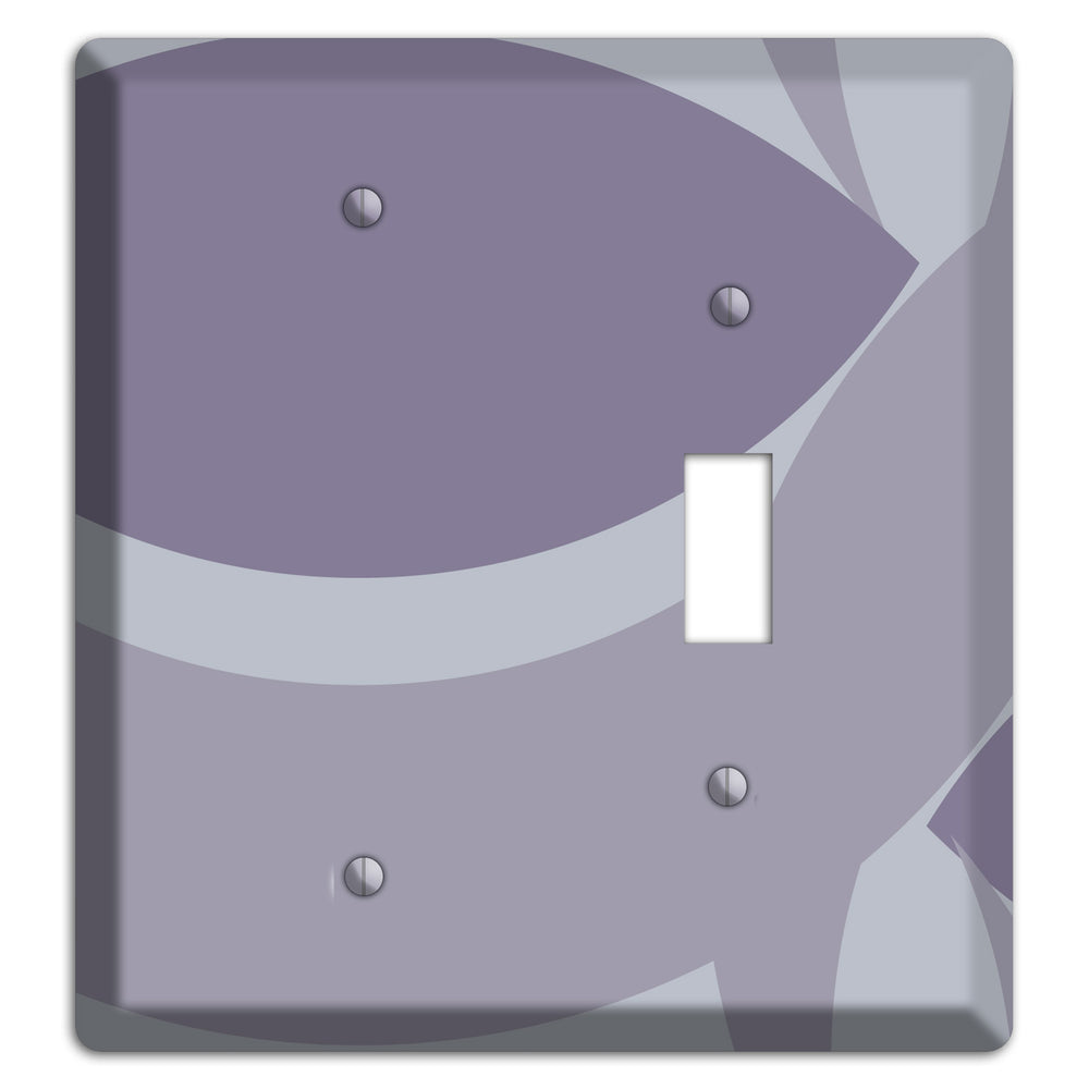 Grey and Lavender Abstract Blank / Toggle Wallplate