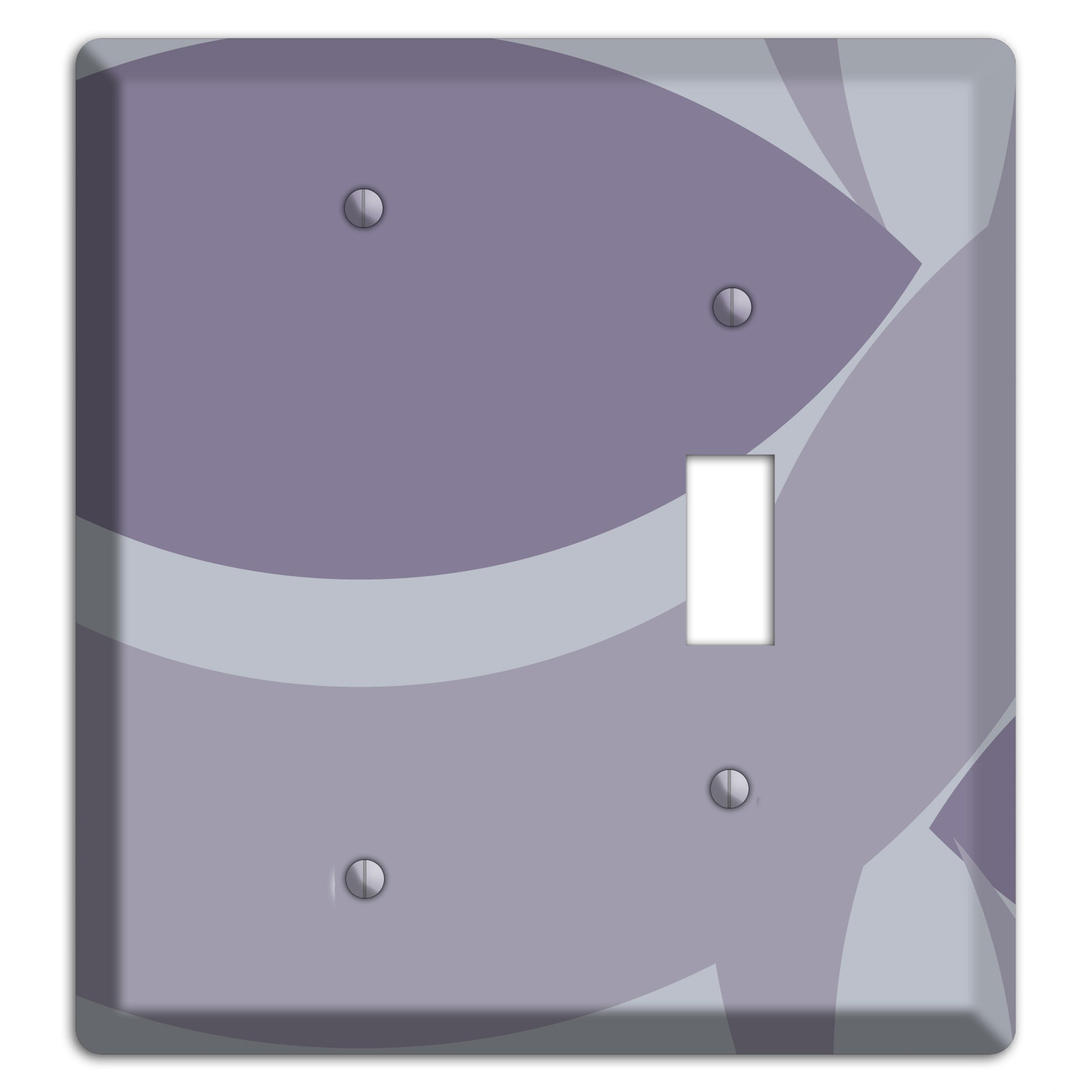 Grey and Lavender Abstract Blank / Toggle Wallplate