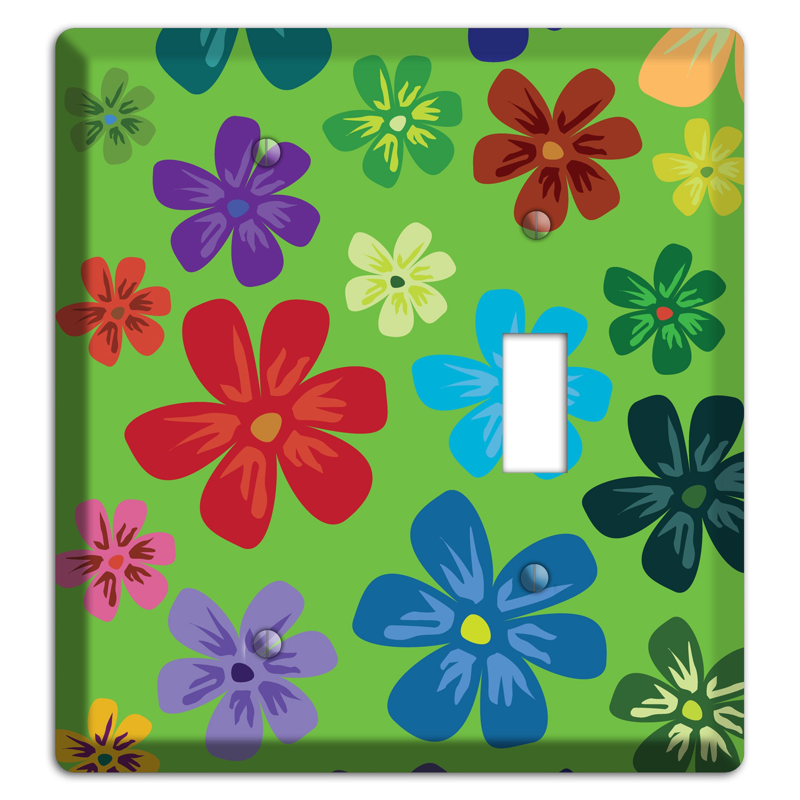 Orange Flowers Blank / Toggle Wallplate