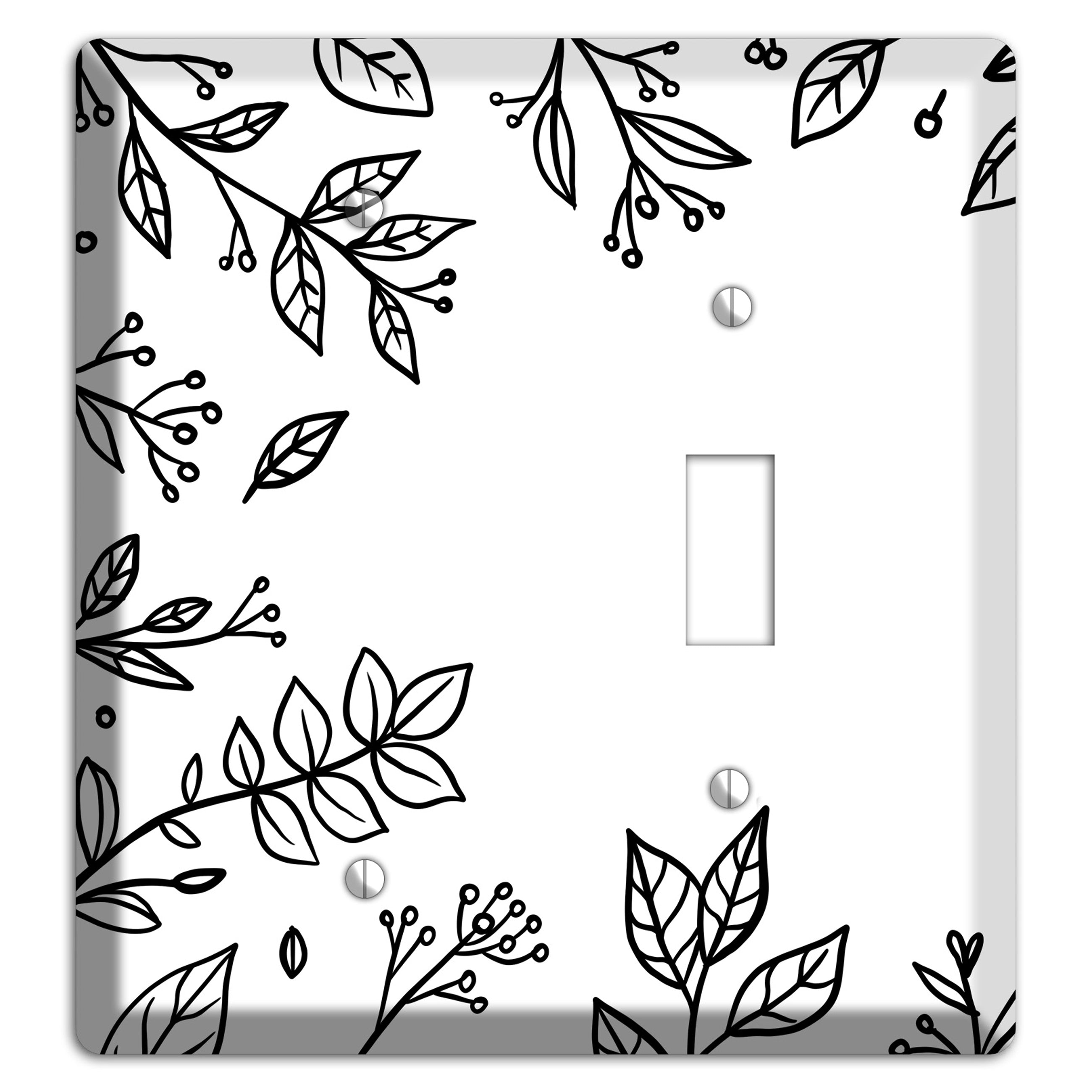 Hand-Drawn Floral 28 Blank / Toggle Wallplate