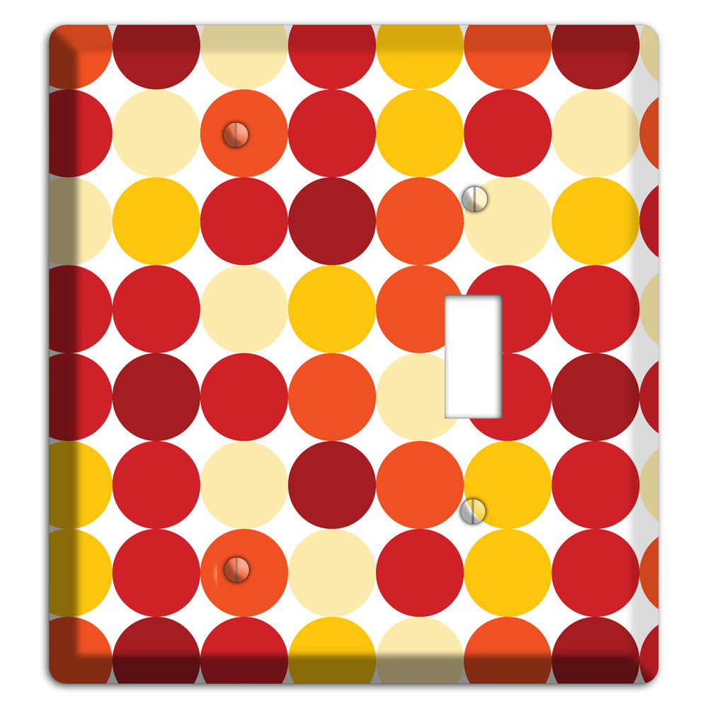 Multi Red and Beige Dots Blank / Toggle Wallplate