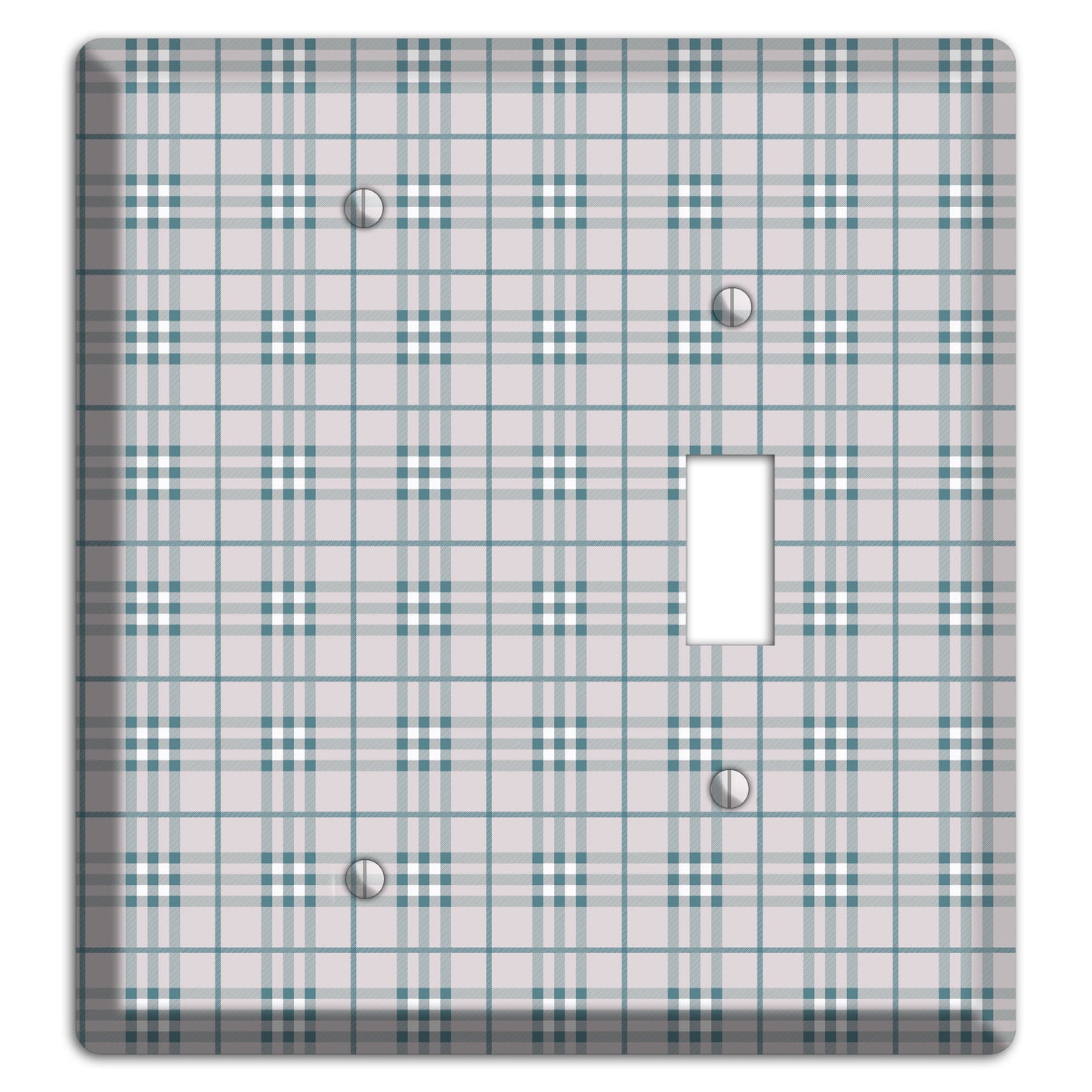 Multi Grey Plaid Blank / Toggle Wallplate