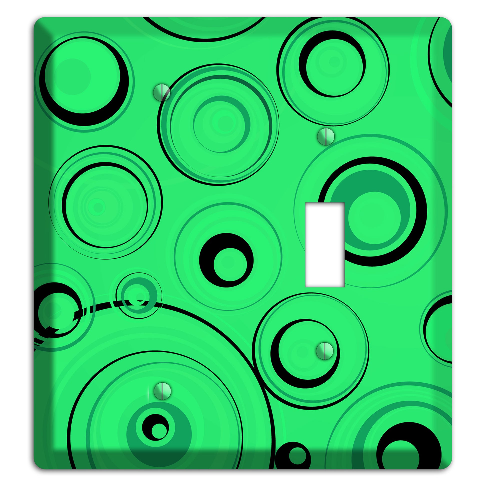Bright Green Circles Blank / Toggle Wallplate