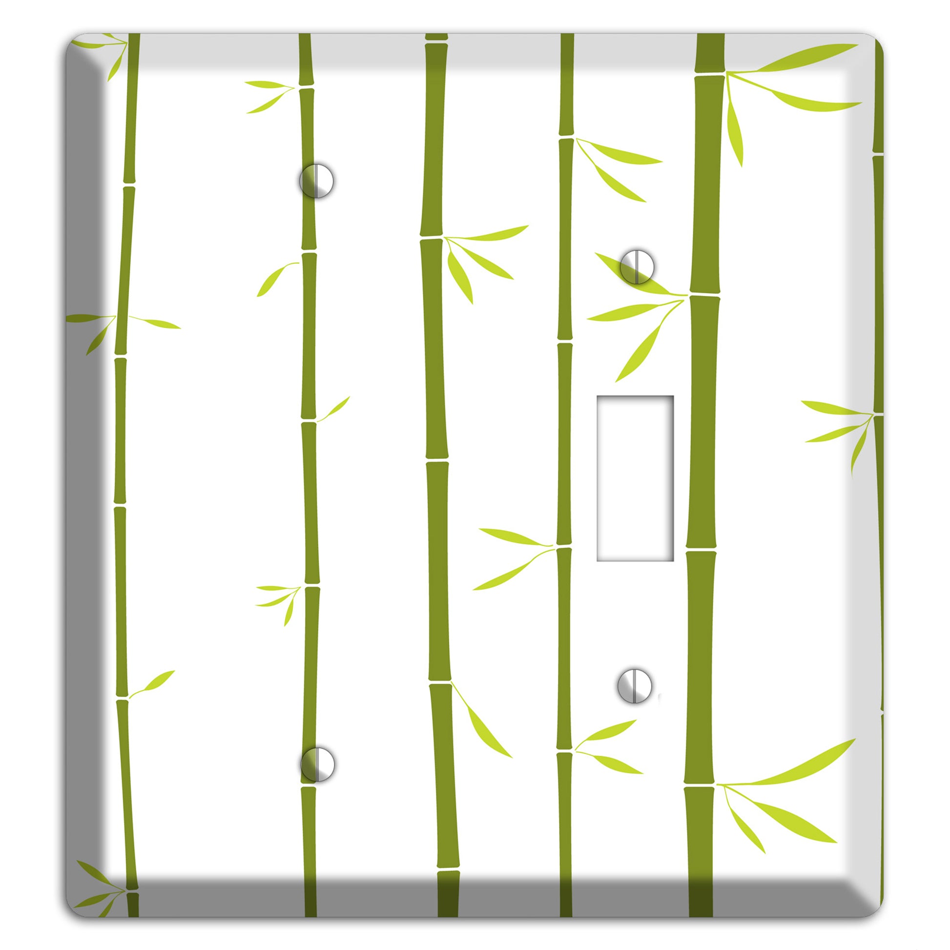 Green And White Bamboo Blank / Toggle Wallplate