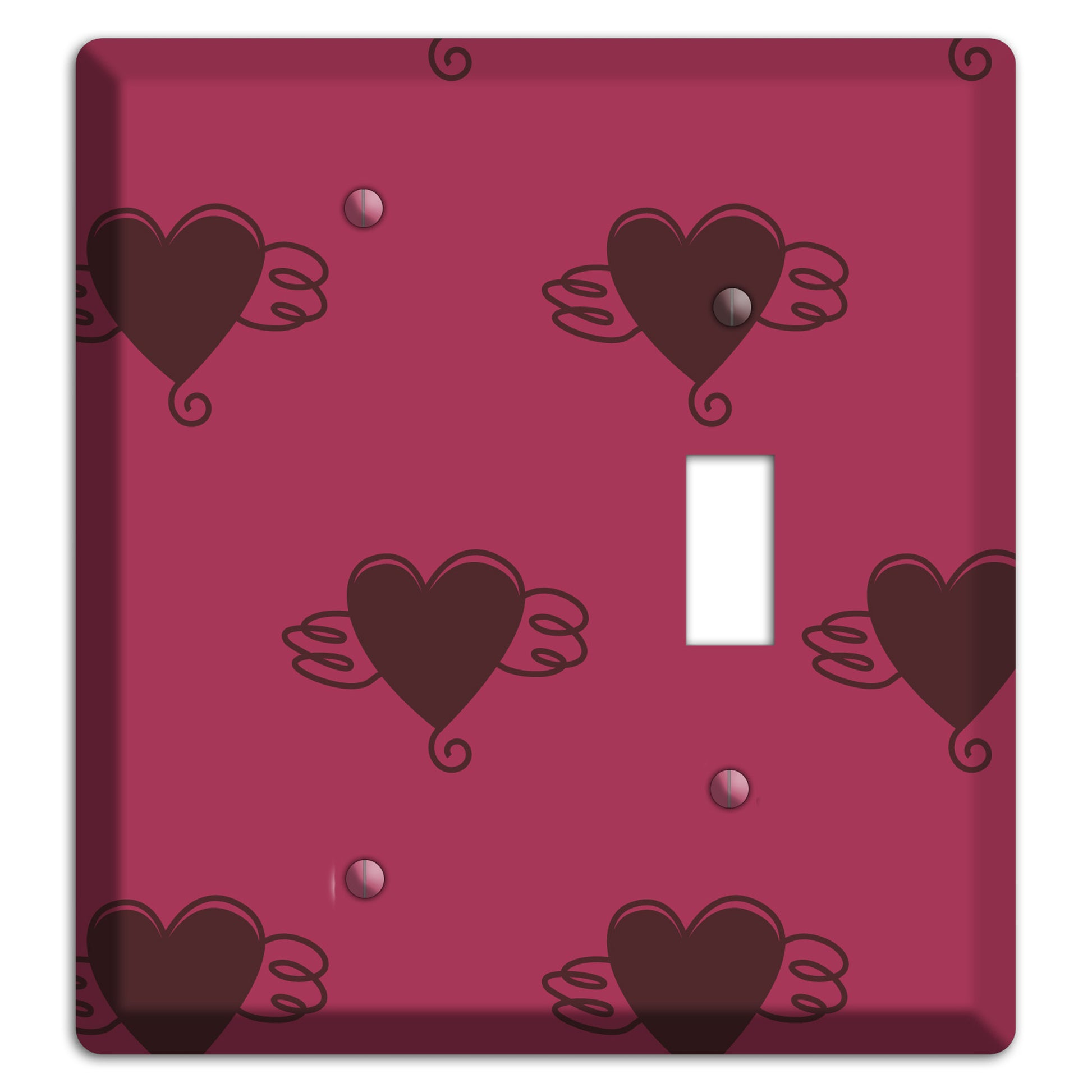 Fuschia Winged Hearts 2 Blank / Toggle Wallplate
