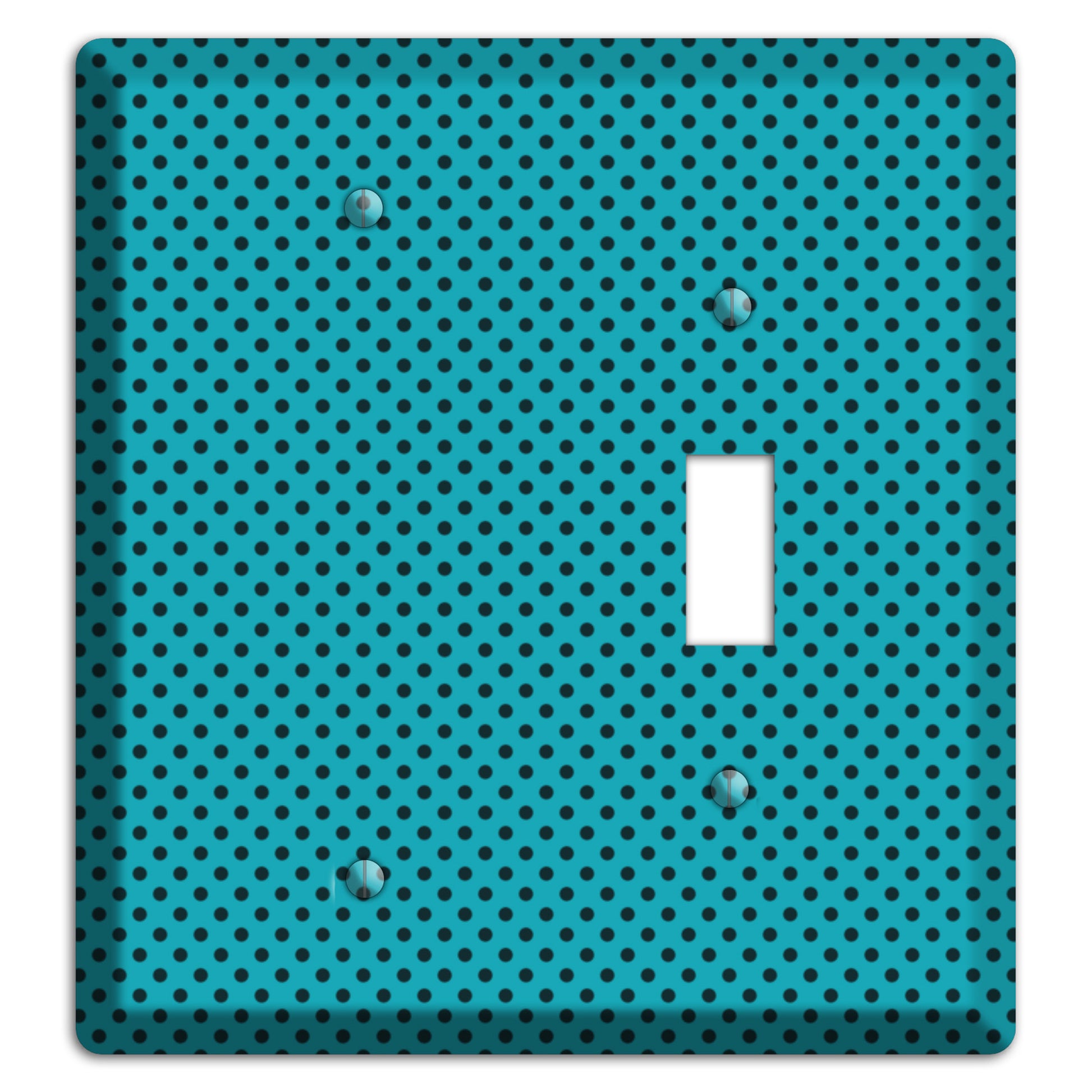 Turquoise with Polka Dots Blank / Toggle Wallplate
