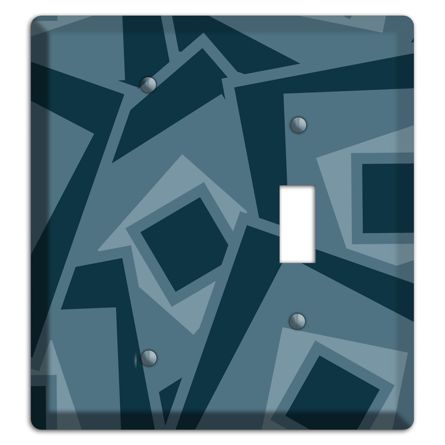 Blue-grey Retro Cubist Blank / Toggle Wallplate