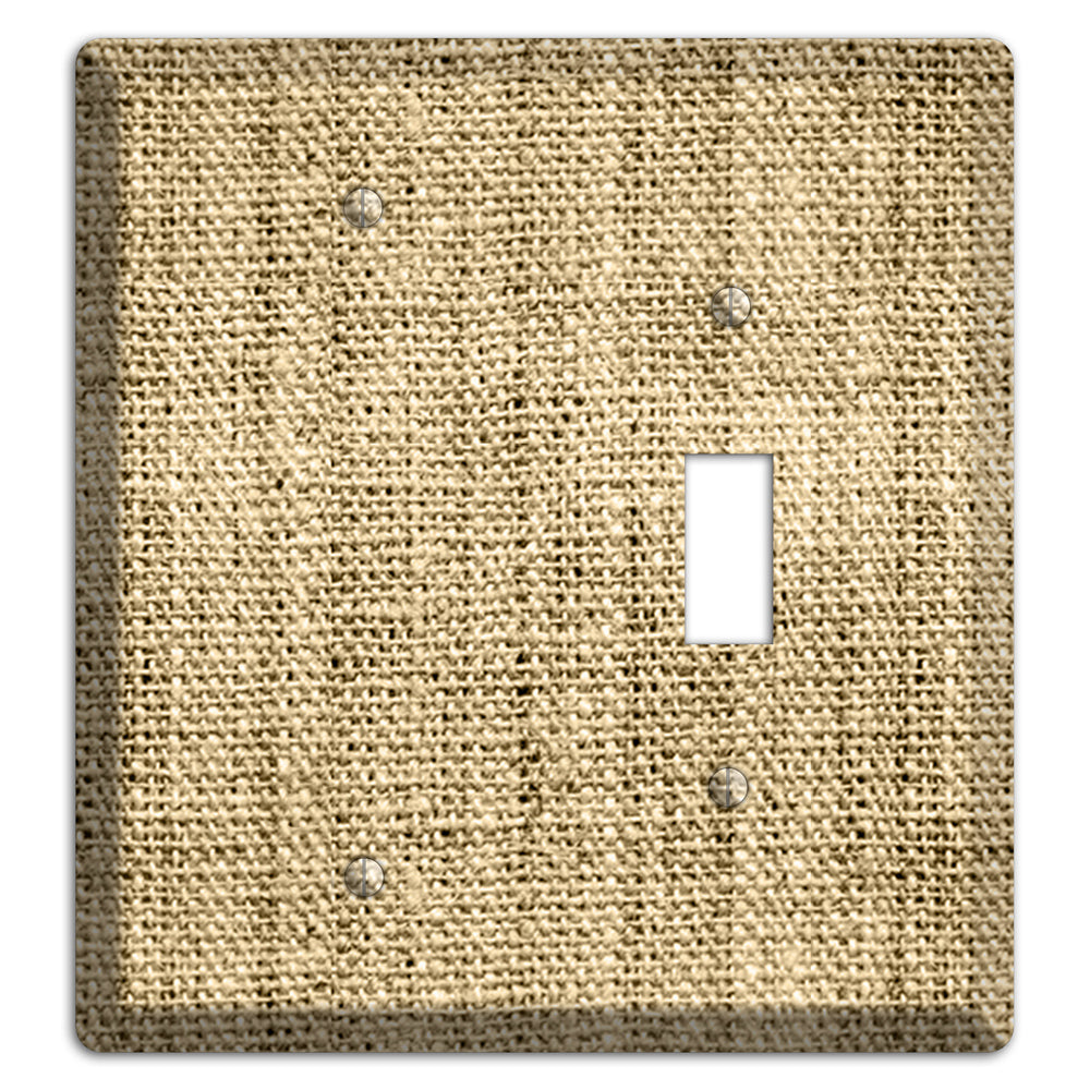 Indian Khaki Burlap Blank / Toggle Wallplate