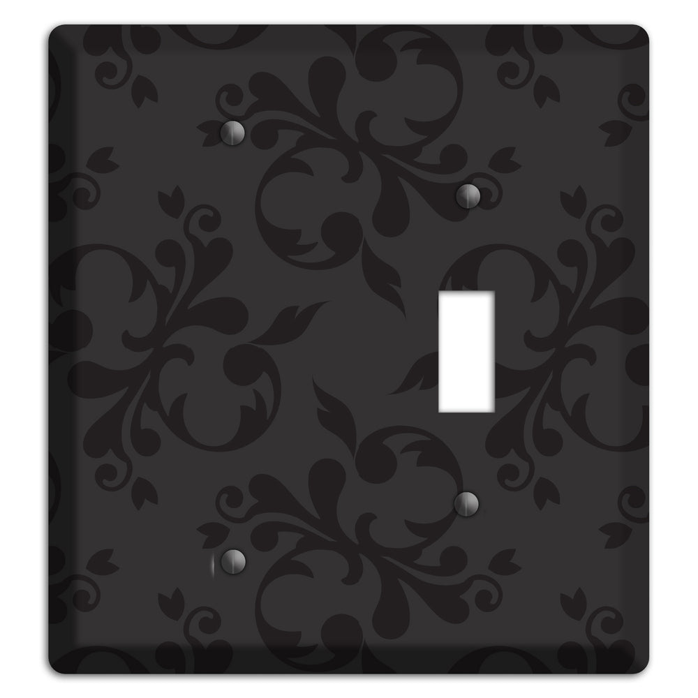 Black Victorian Toile Blank / Toggle Wallplate