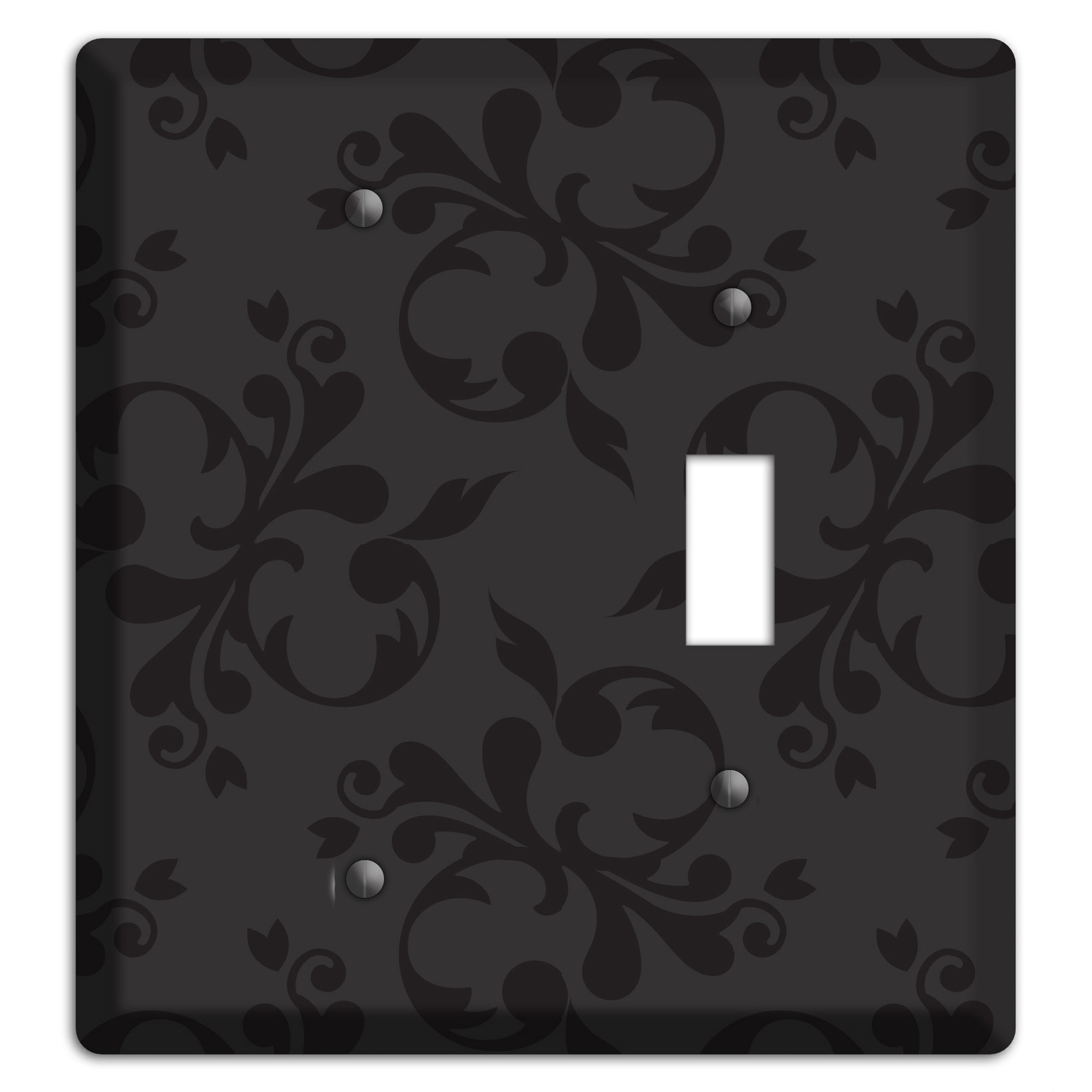 Black Victorian Toile Blank / Toggle Wallplate