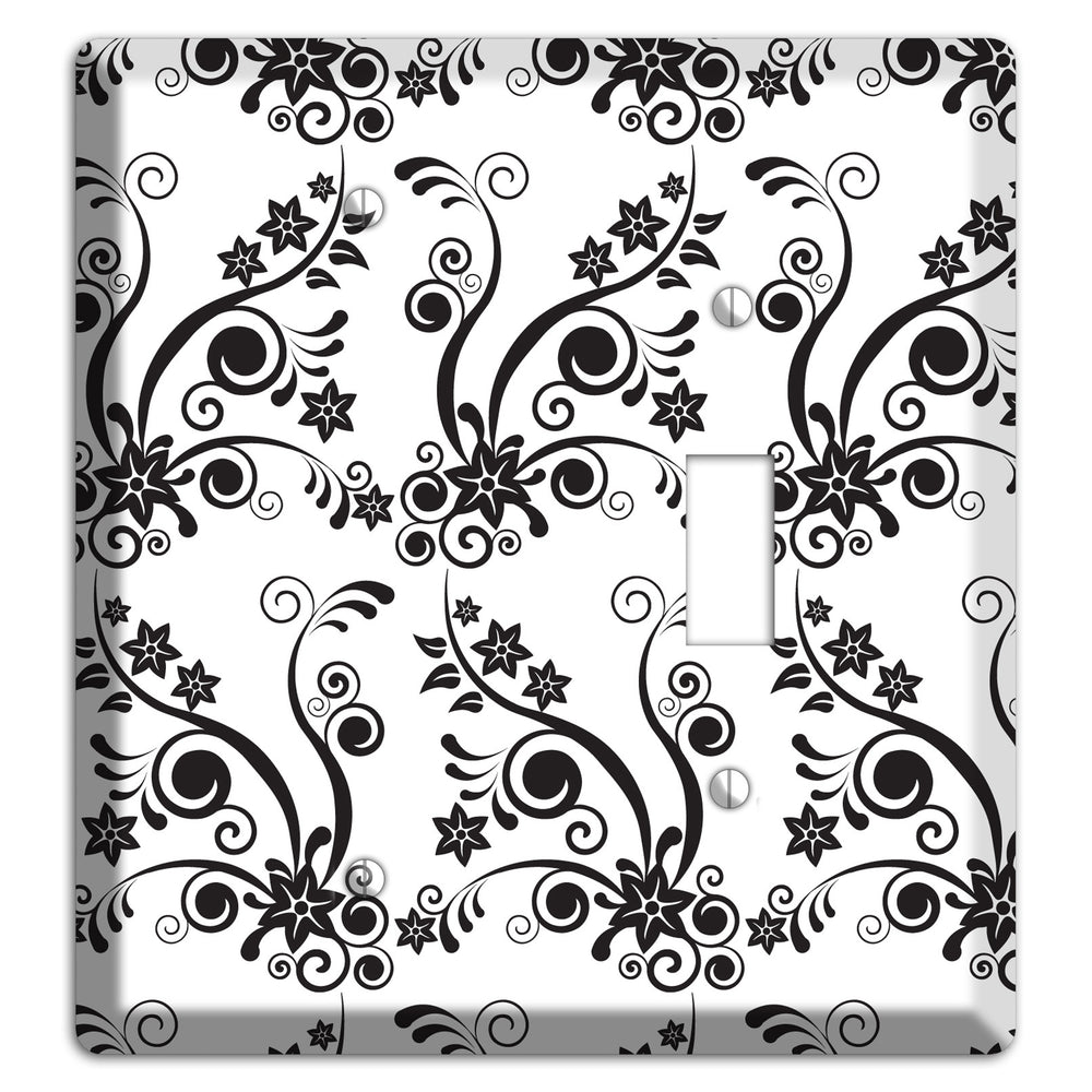 Scrolled Floral Toile Blank / Toggle Wallplate