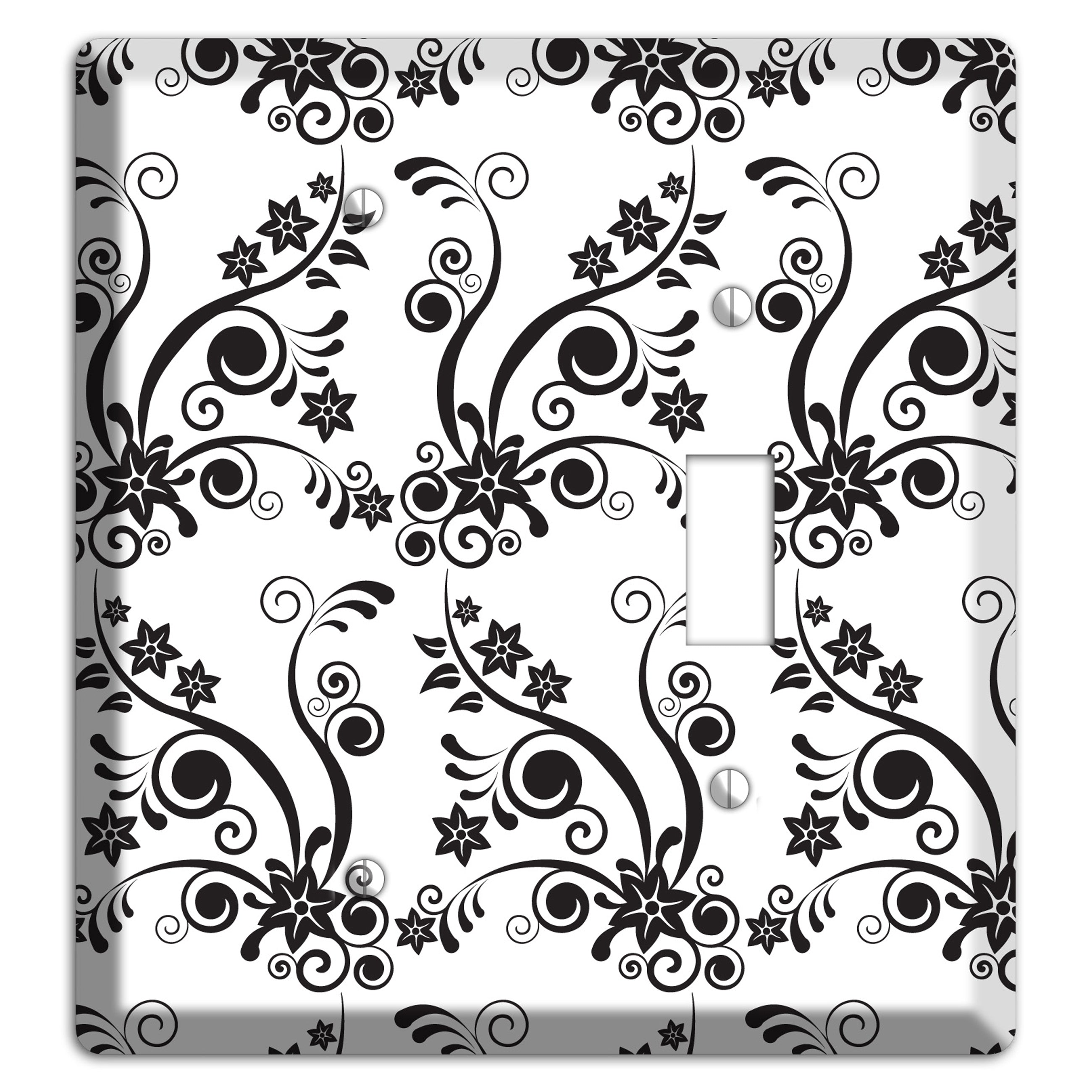 Scrolled Floral Toile Blank / Toggle Wallplate