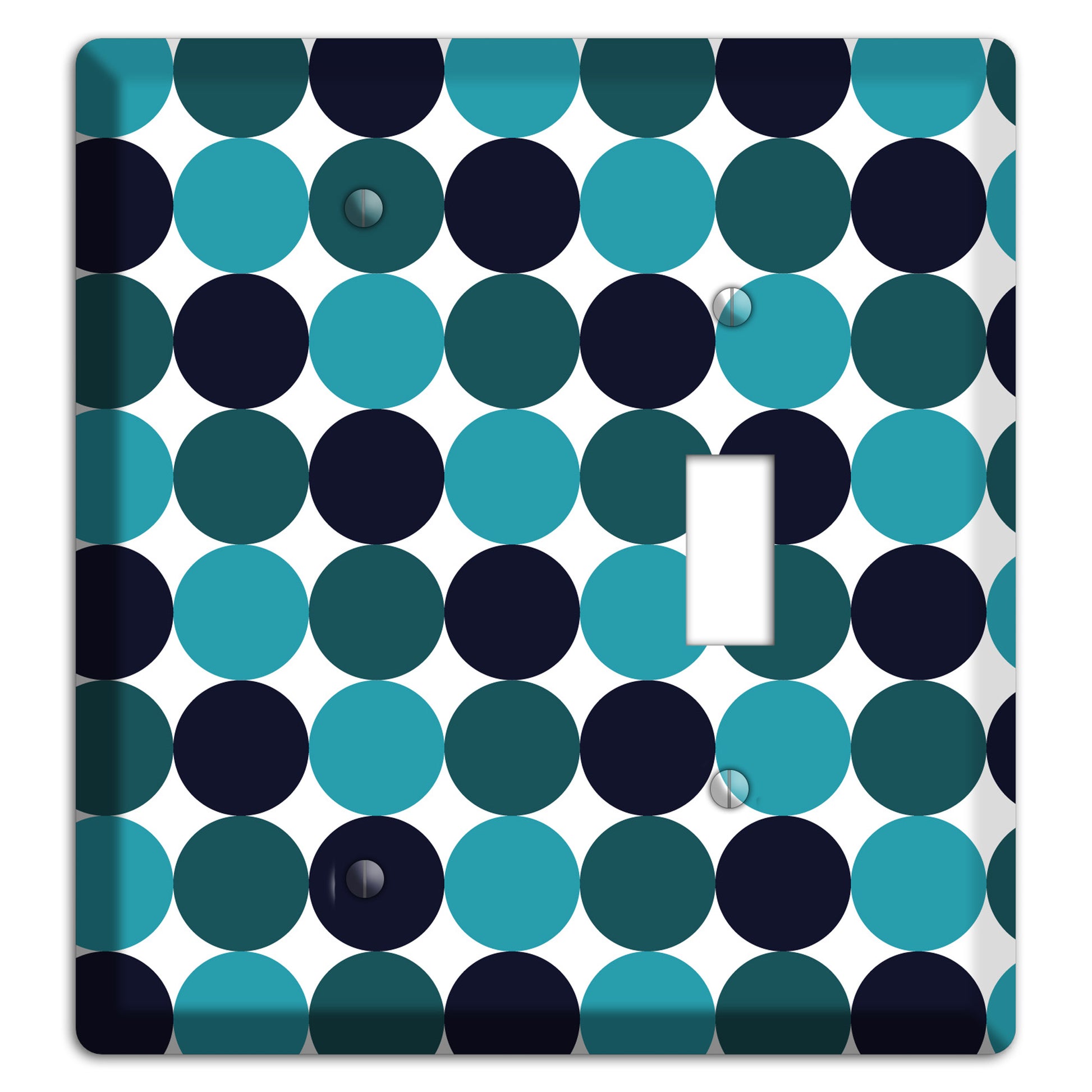 Multi Aqua Tiled Dots Blank / Toggle Wallplate