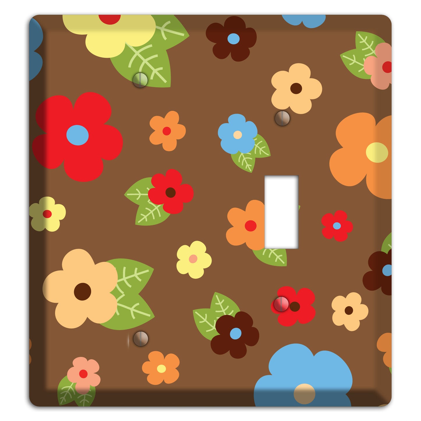 Brown Delicate Flowers Blank / Toggle Wallplate