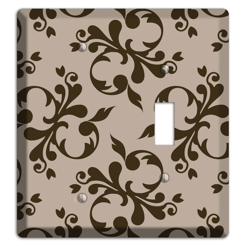 Beige Victorian Toile Blank / Toggle Wallplate