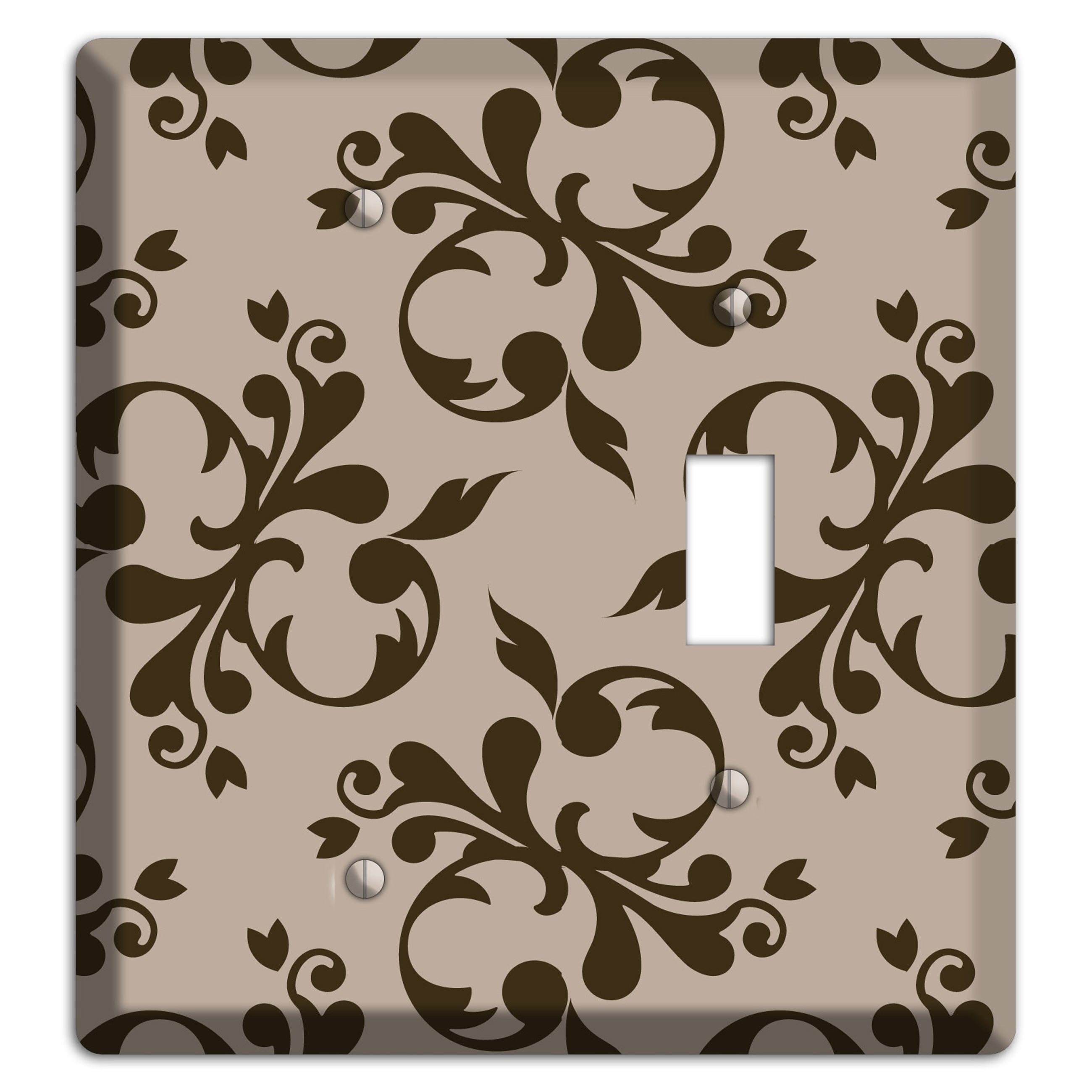 Beige Victorian Toile Blank / Toggle Wallplate