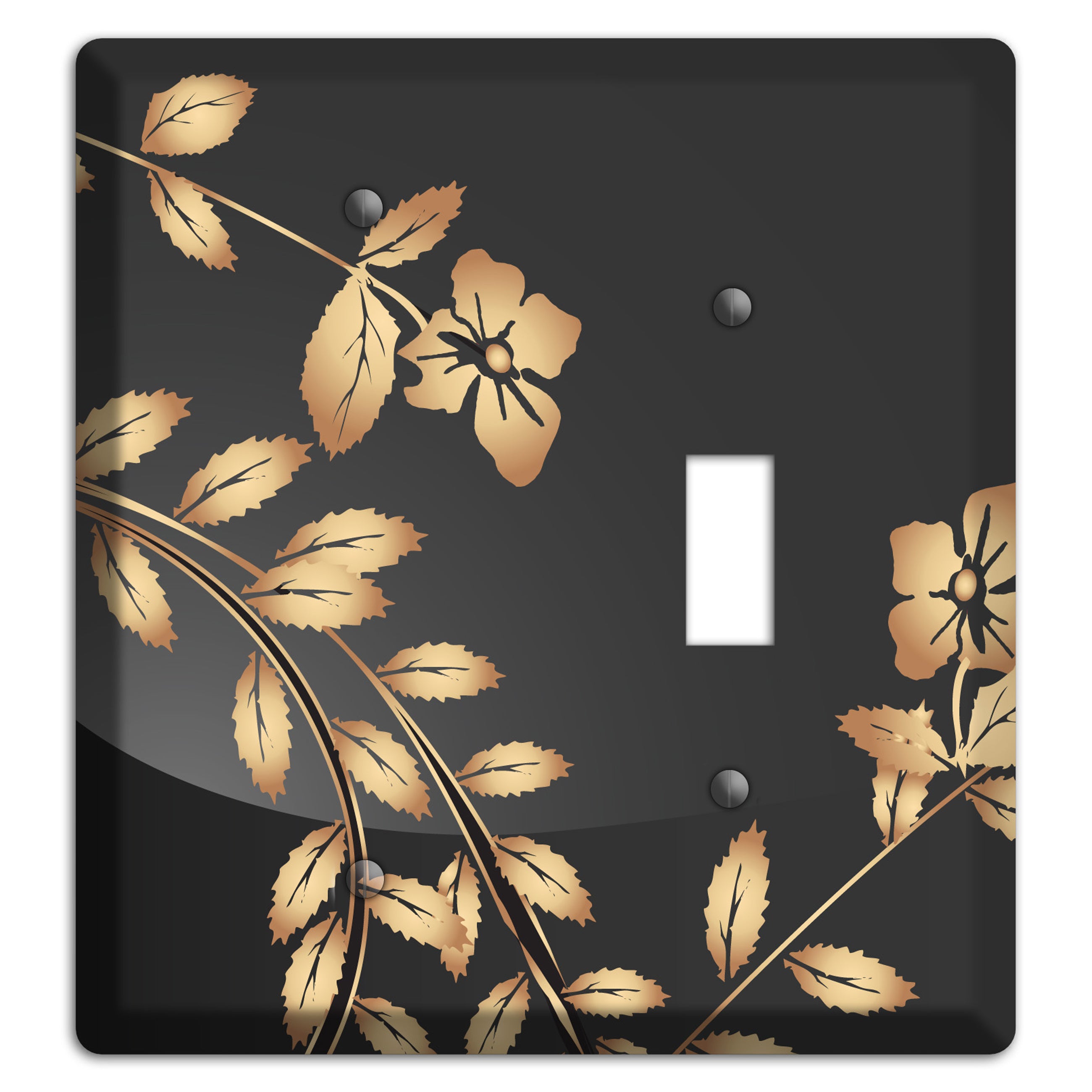 Black Sprig Blank / Toggle Wallplate