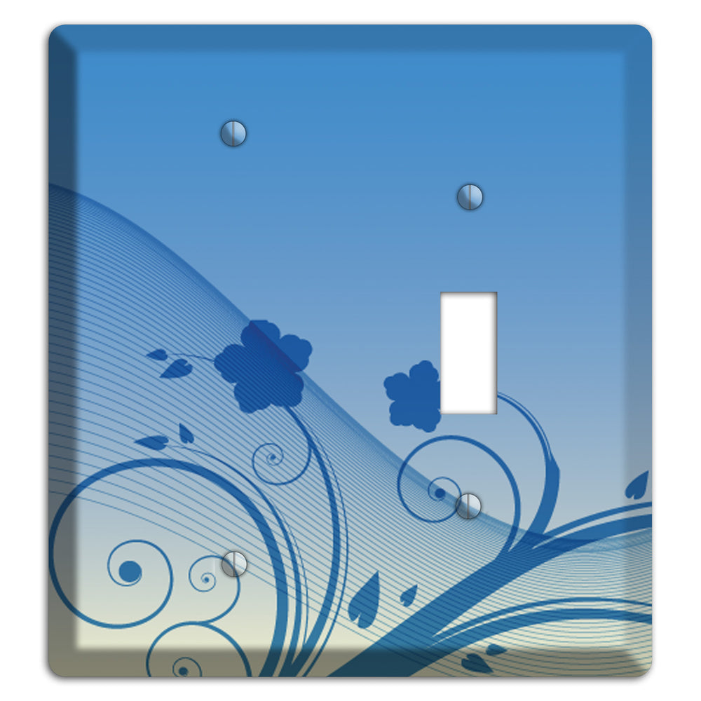 Blue Swirls Blank / Toggle Wallplate