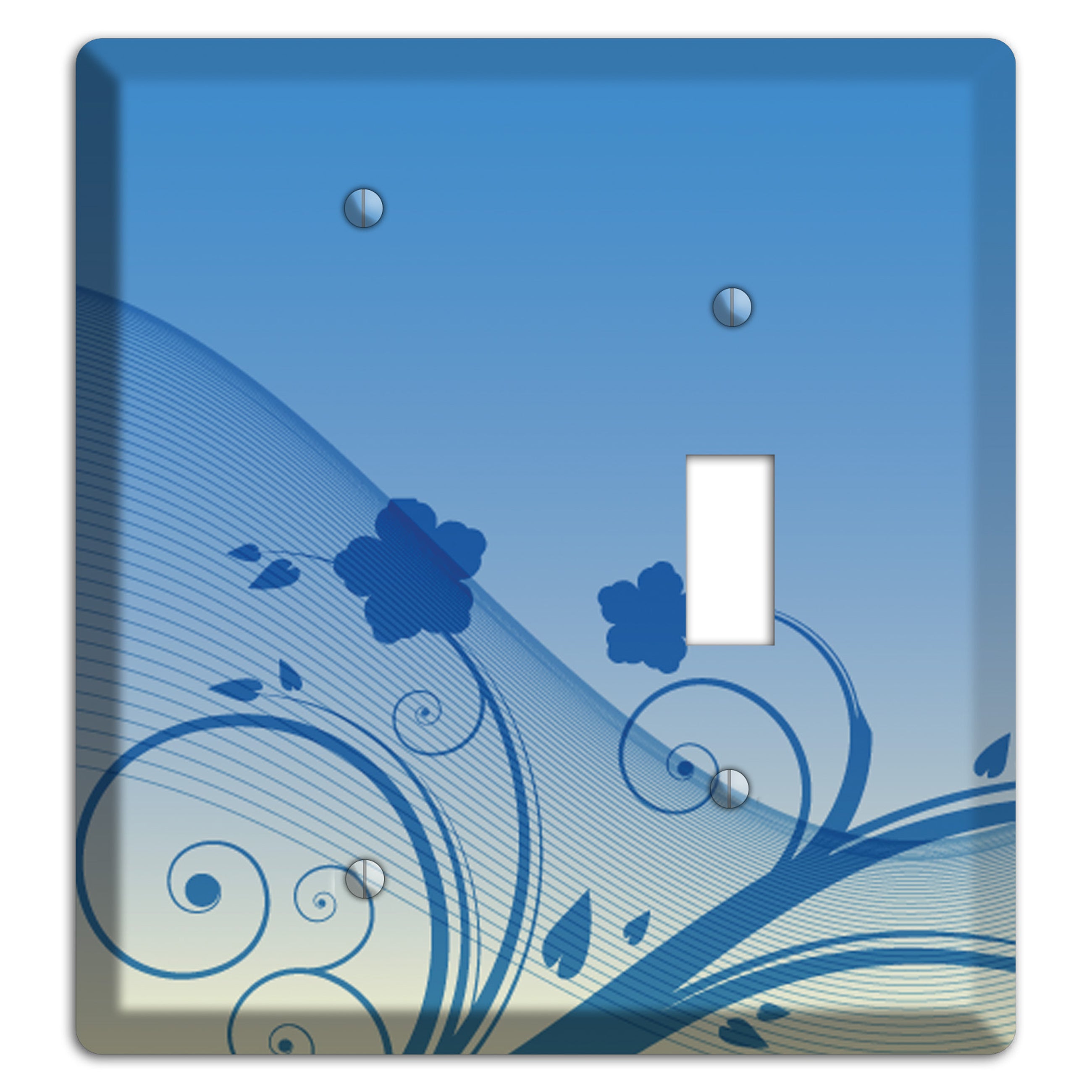 Blue Swirls Blank / Toggle Wallplate