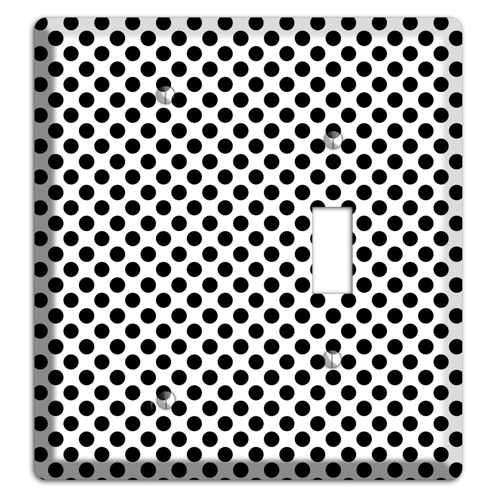 White with Black Packed Small Polka Dots Blank / Toggle Wallplate