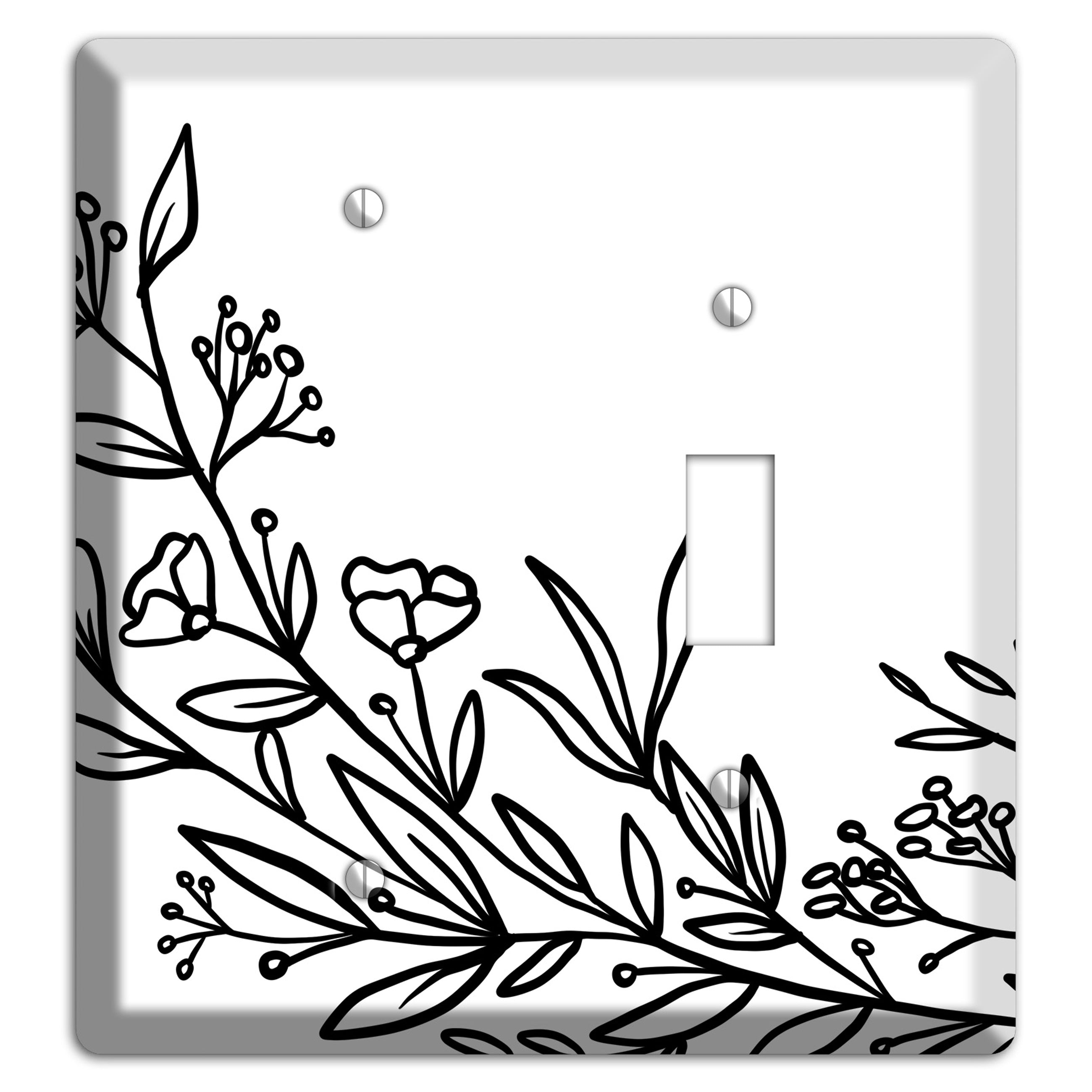 Hand-Drawn Floral 24 Blank / Toggle Wallplate