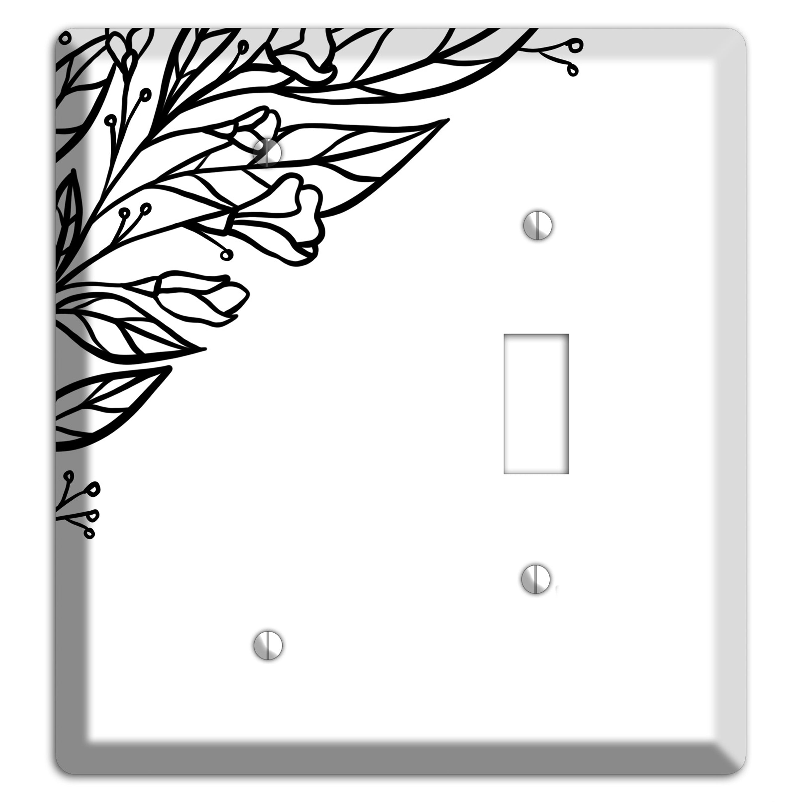 Hand-Drawn Floral 22 Blank / Toggle Wallplate
