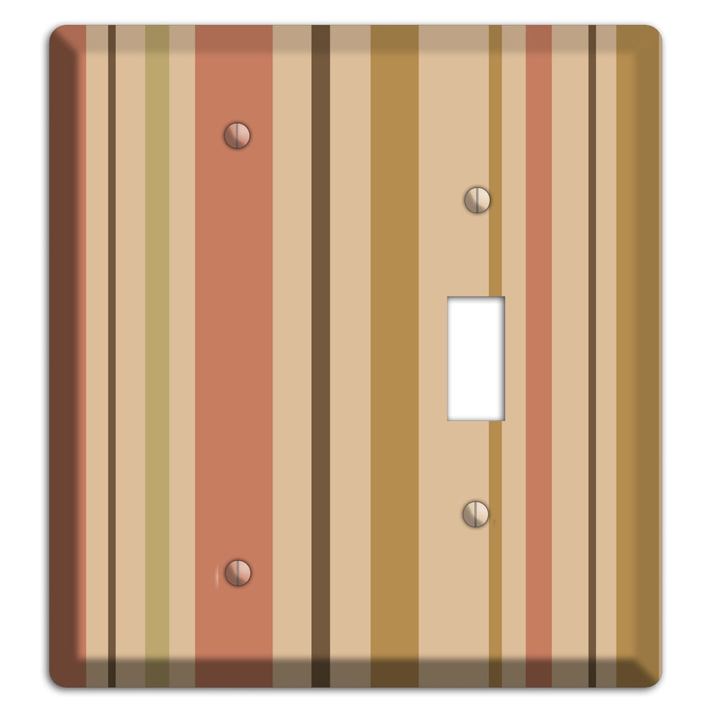 Multi Dusty Pink Vertical Stripes Blank / Toggle Wallplate