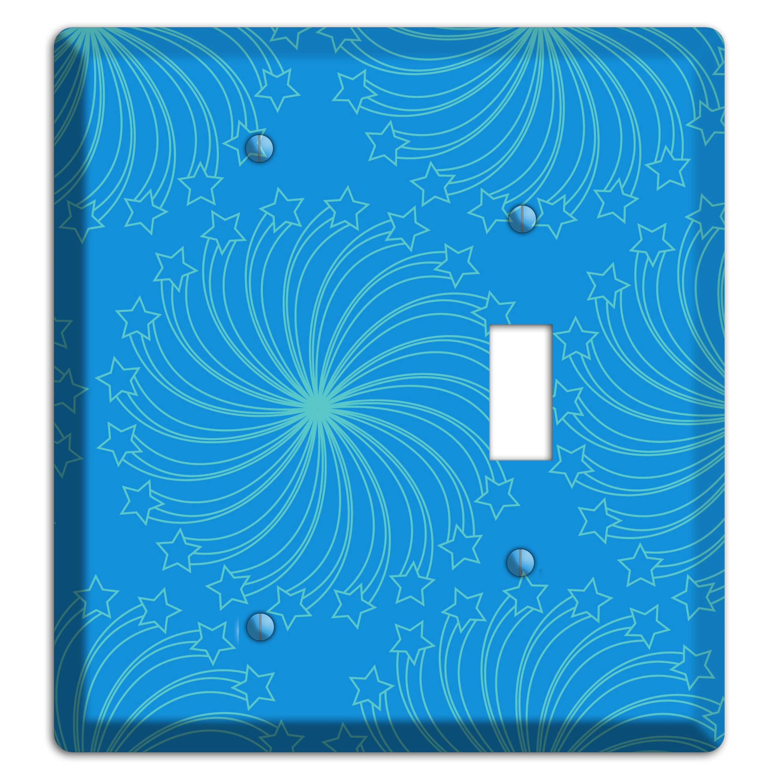 Multi Blue Star Swirl Blank / Toggle Wallplate