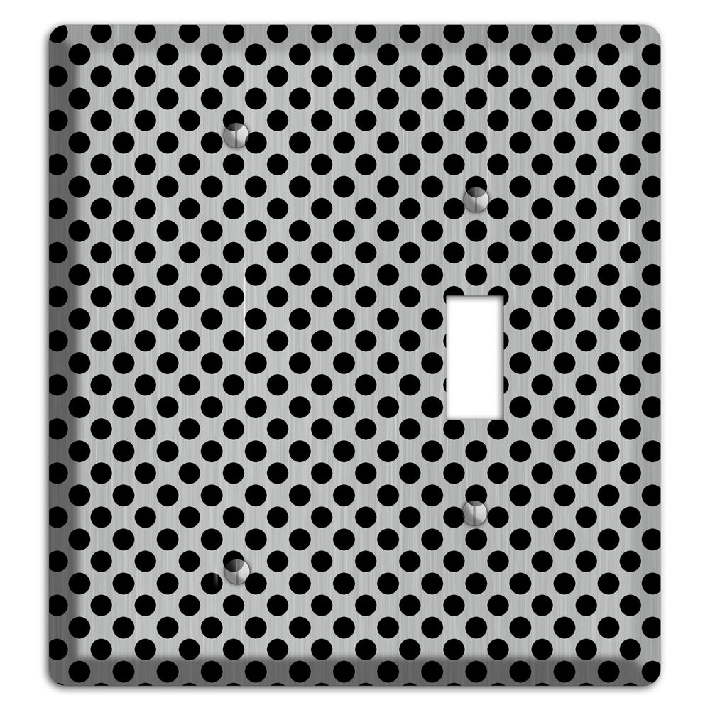 Packed Small Polka Dots Stainless Steel Blank / Toggle Wallplate