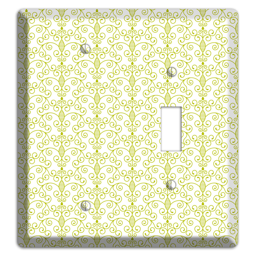 Olive Toile Half Drop Blank / Toggle Wallplate