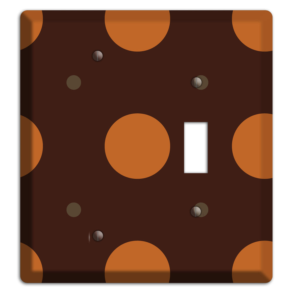 Brown with Umber and Brown Multi Tiled Medium Dots Blank / Toggle Wallplate