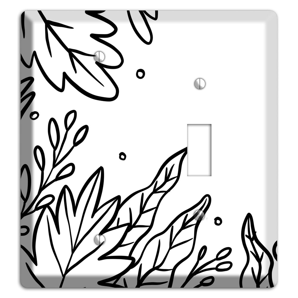 Hand-Drawn Floral 12 Blank / Toggle Wallplate