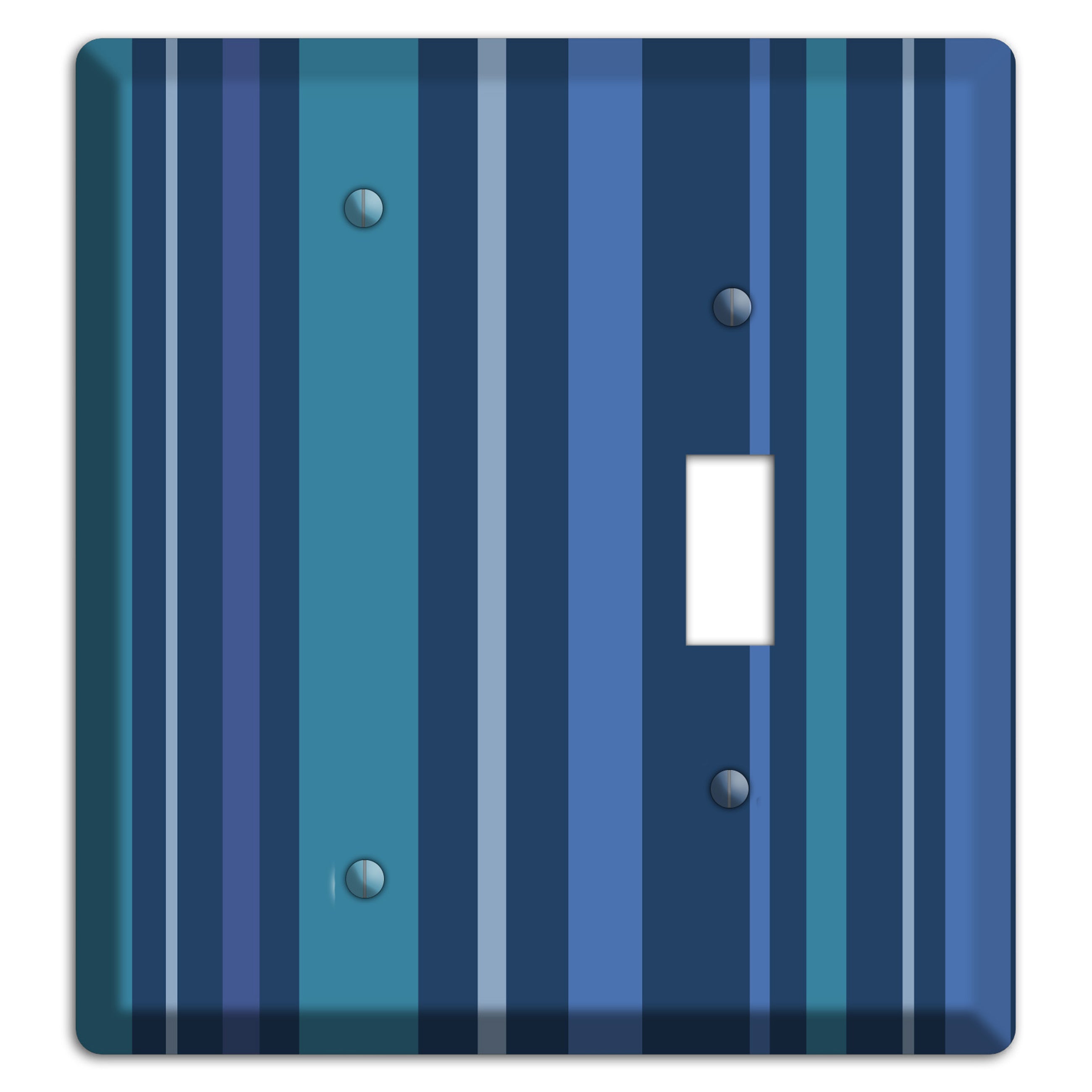 Multi Blue Vertical Stripes Blank / Toggle Wallplate