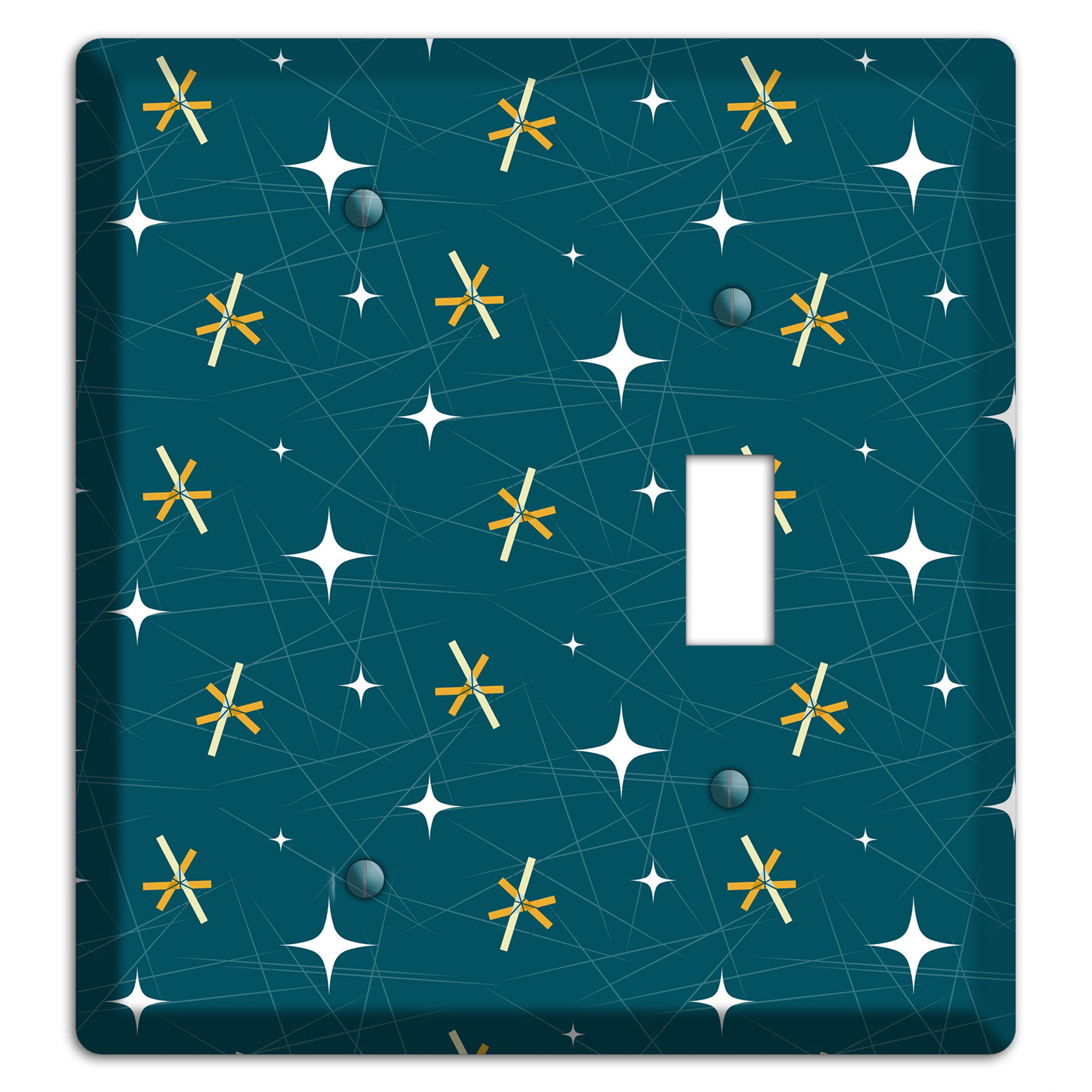 Navy Mid-Century Atomic Blank / Toggle Wallplate