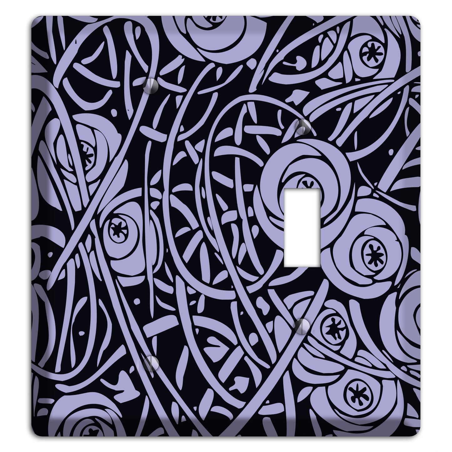 Lilac Deco Floral Blank / Toggle Wallplate