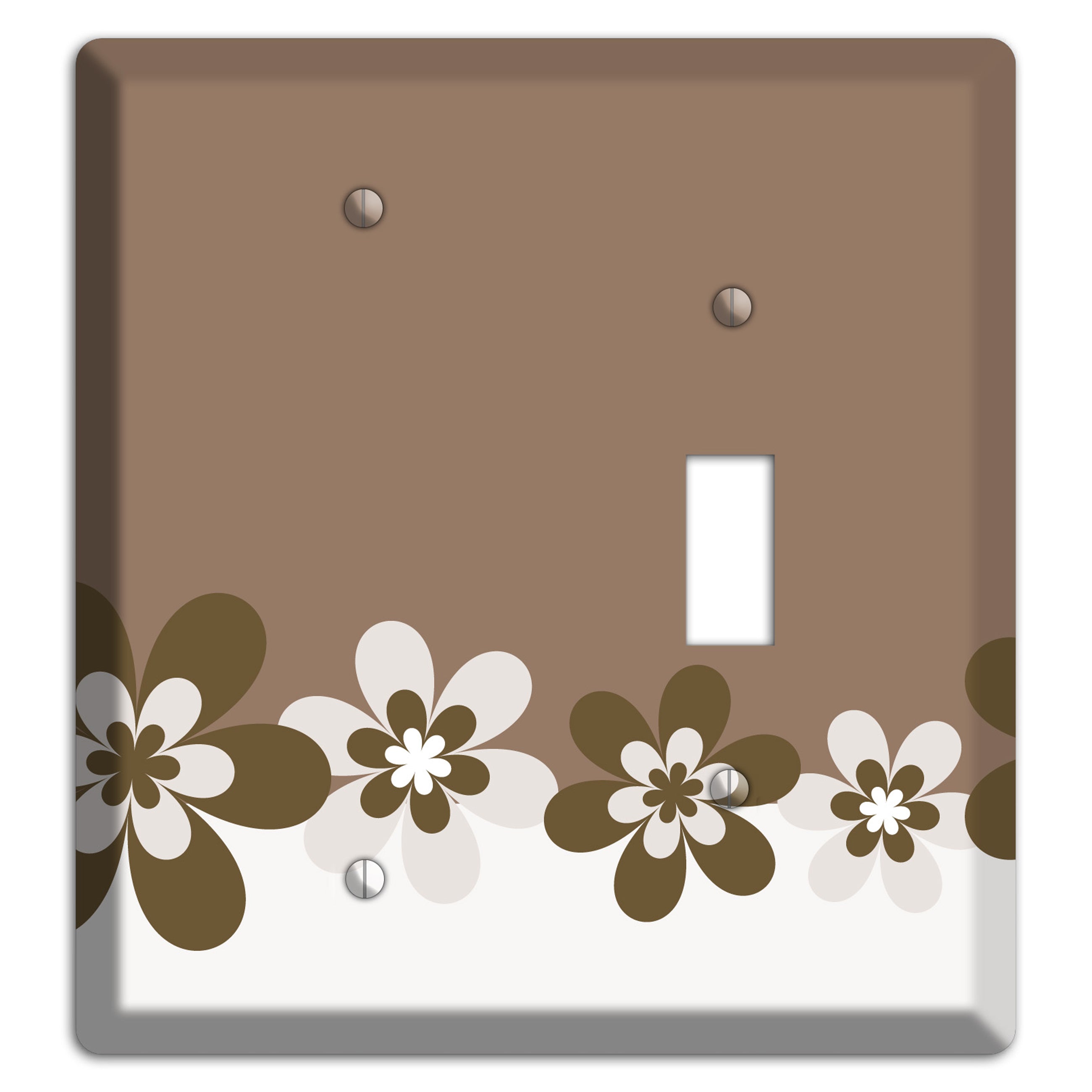 Brown Hippie Flowers Blank / Toggle Wallplate