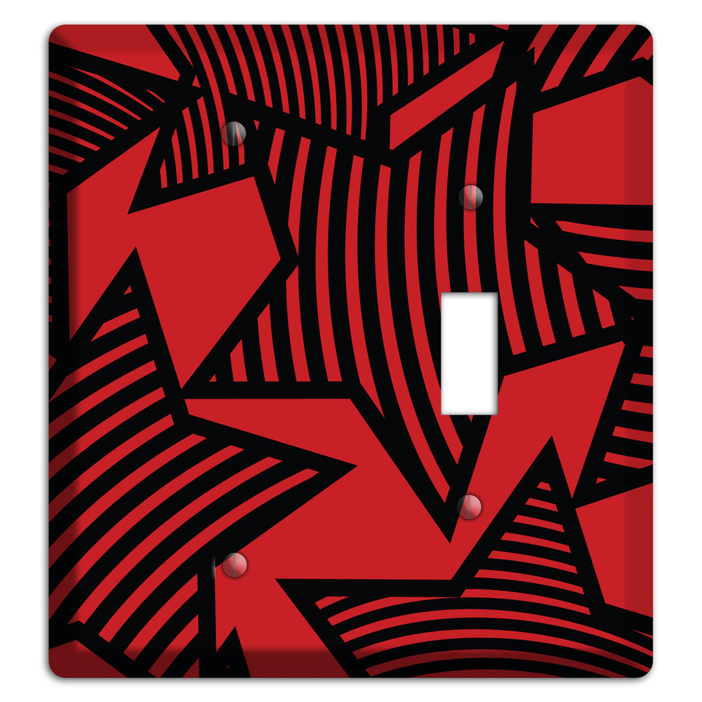 Red with Large Black Stars Blank / Toggle Wallplate