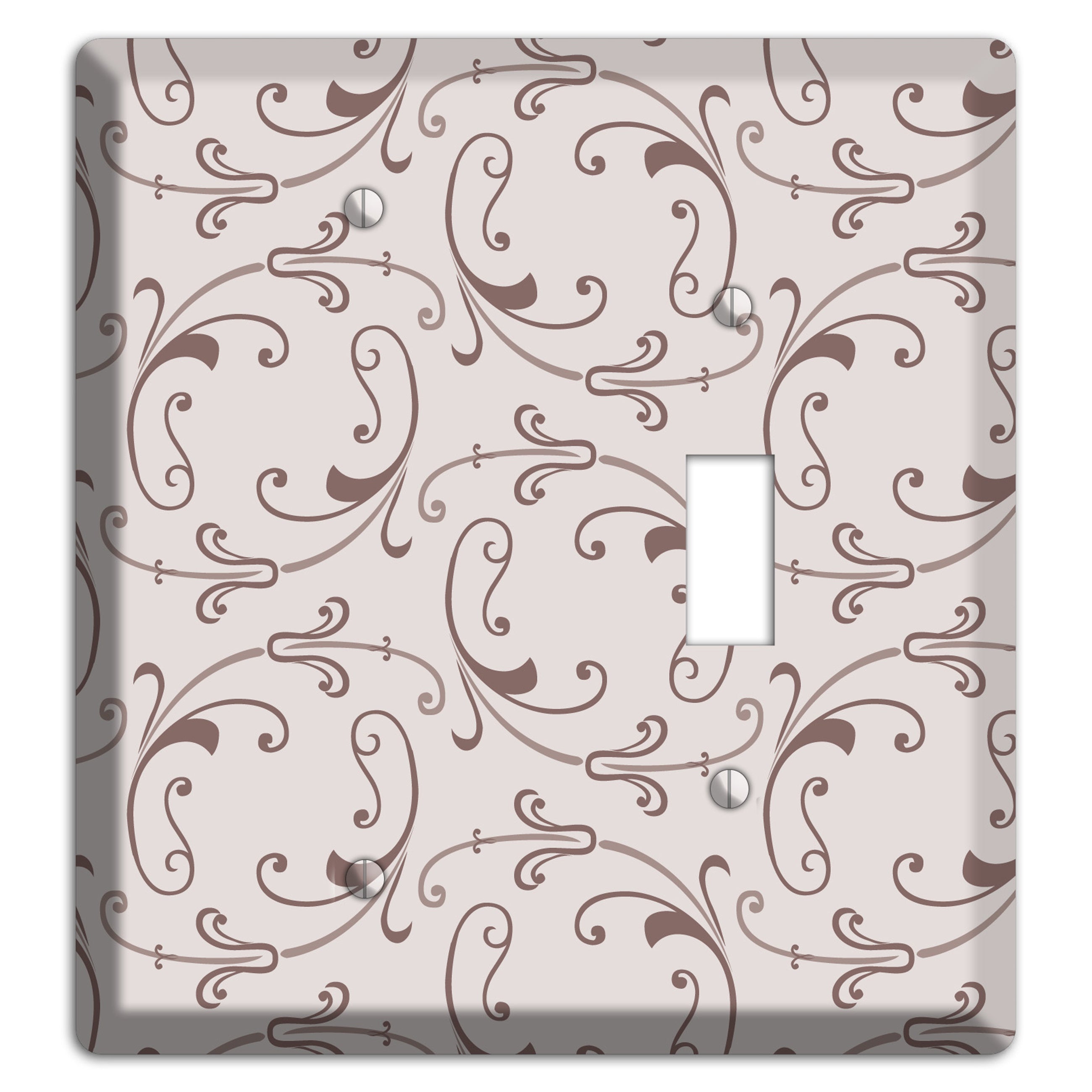 Mauve Victorian Sprig Blank / Toggle Wallplate