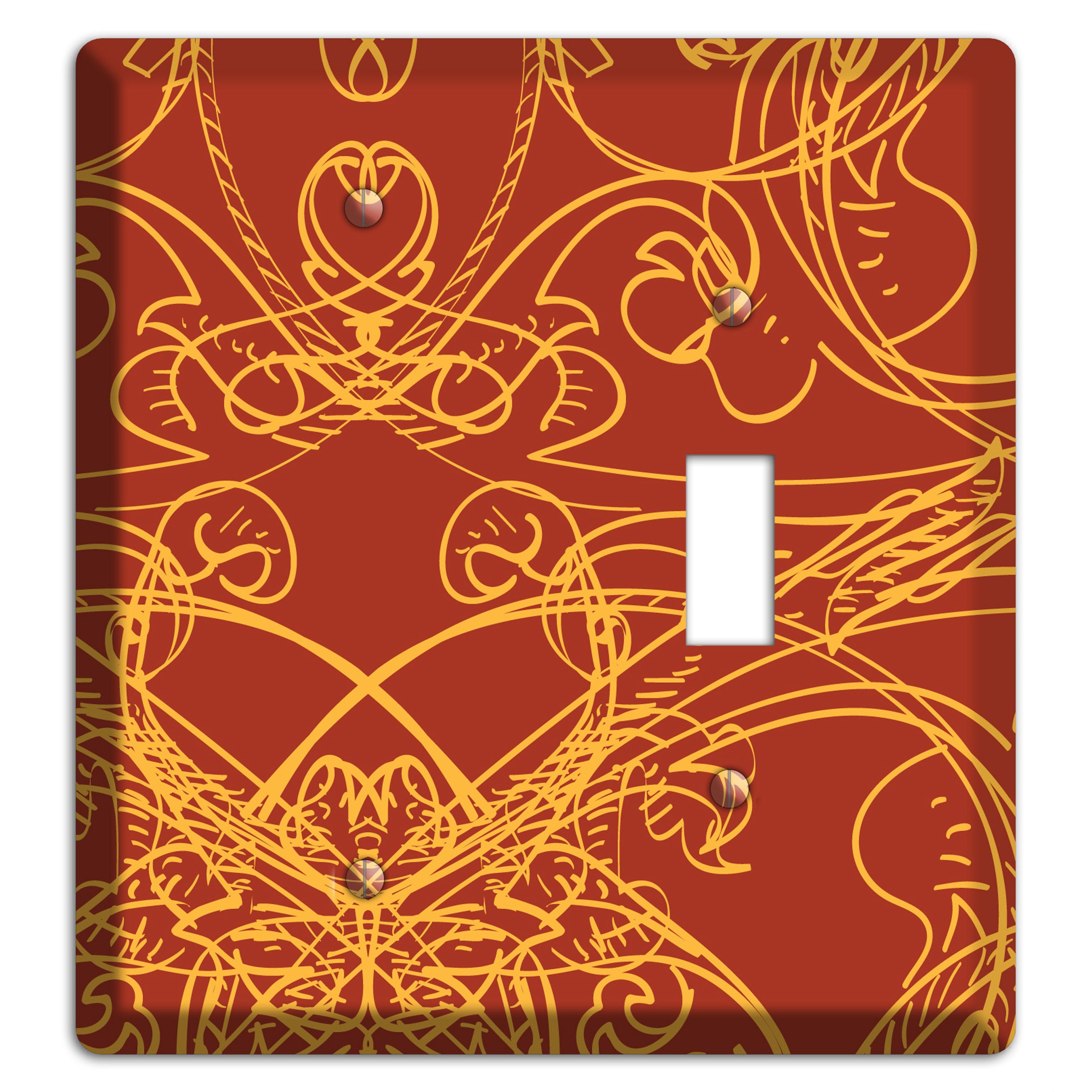 Red Deco Sketch Blank / Toggle Wallplate