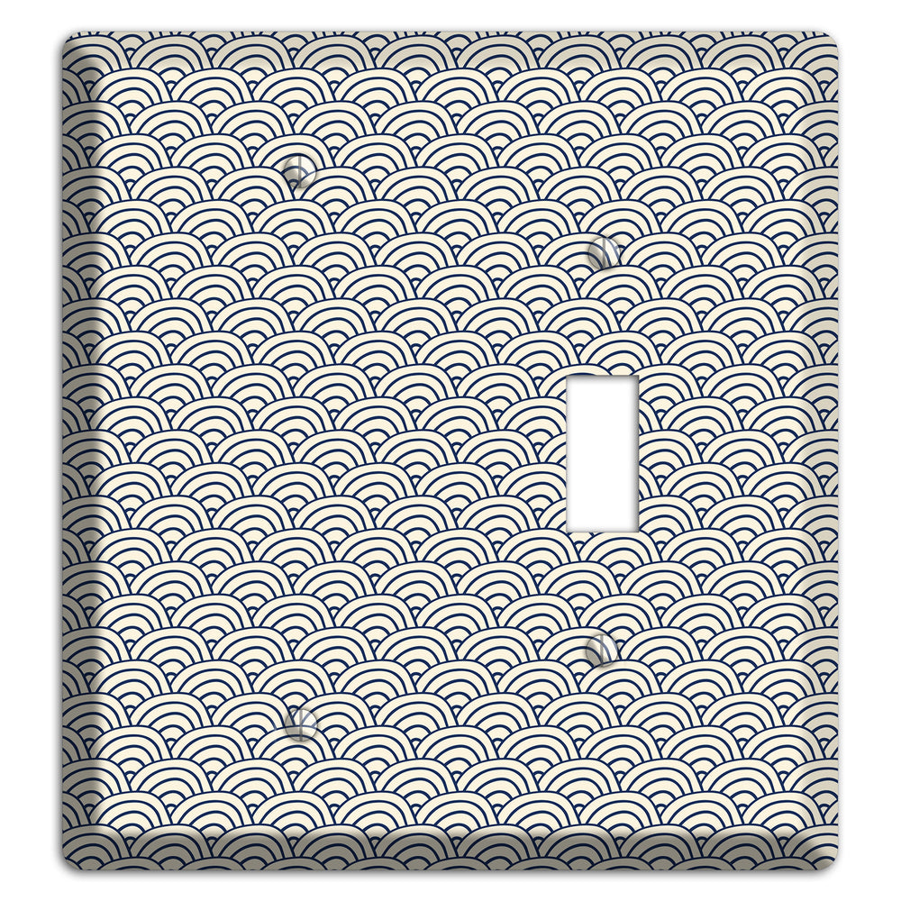 Beige Scallop Print Blank / Toggle Wallplate