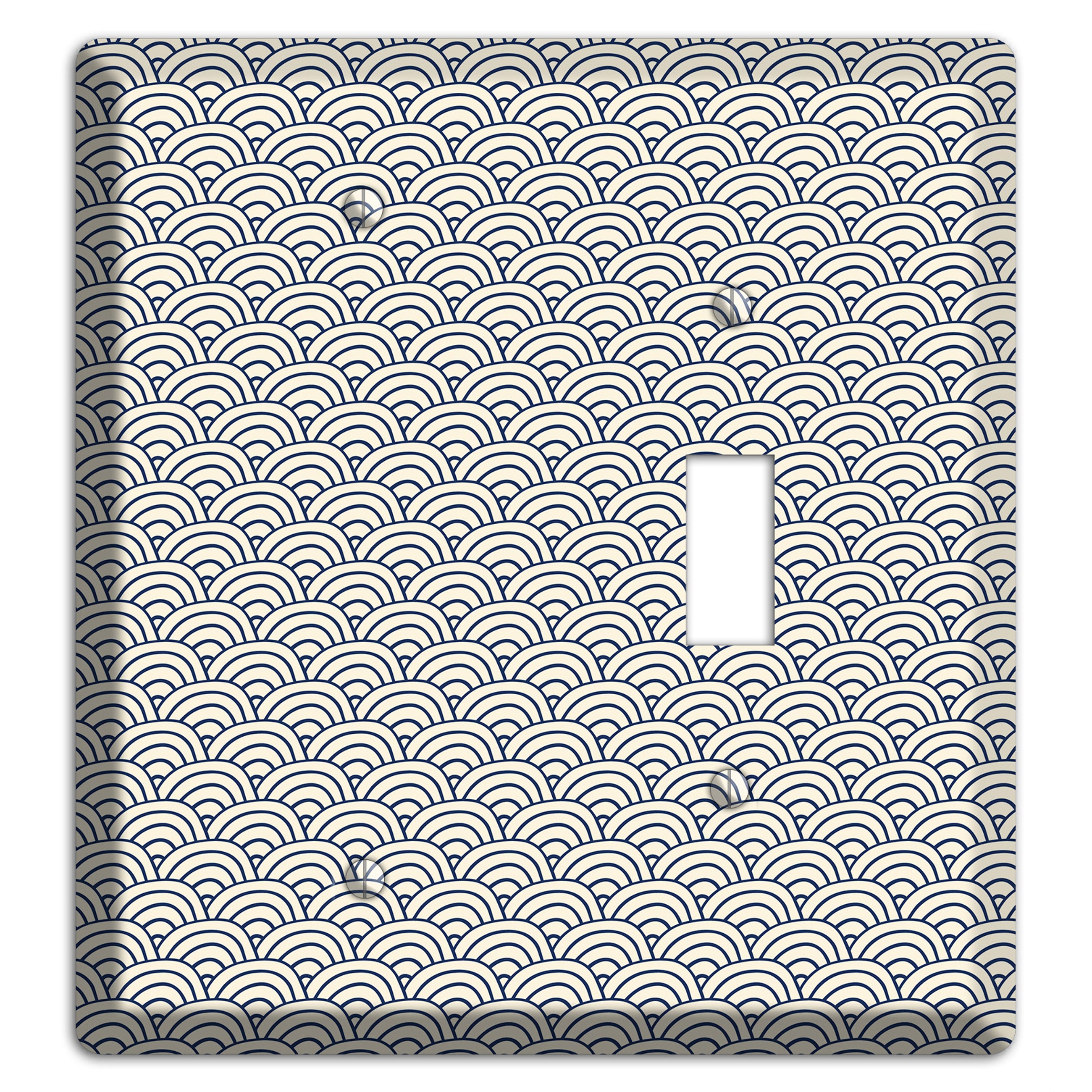 Beige Scallop Print Blank / Toggle Wallplate