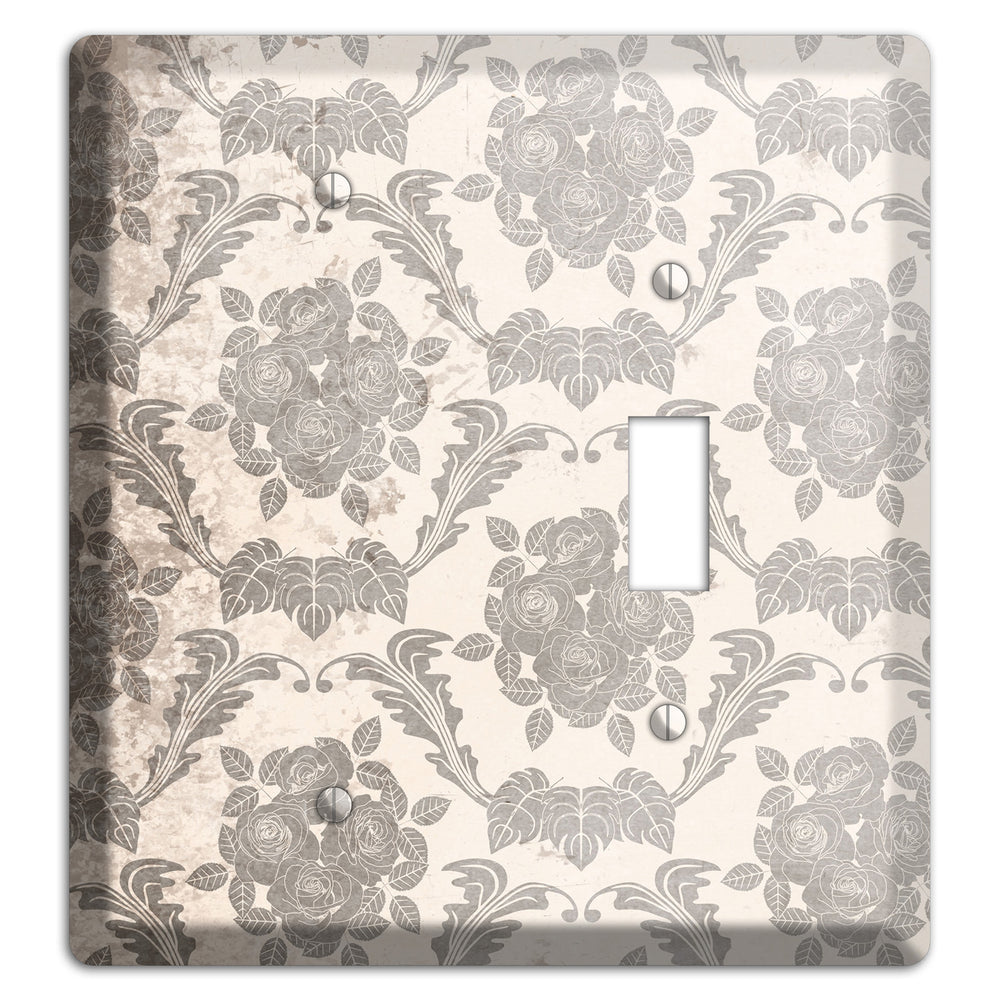 Pearl Bush Vintage Rose Damask Blank / Toggle Wallplate