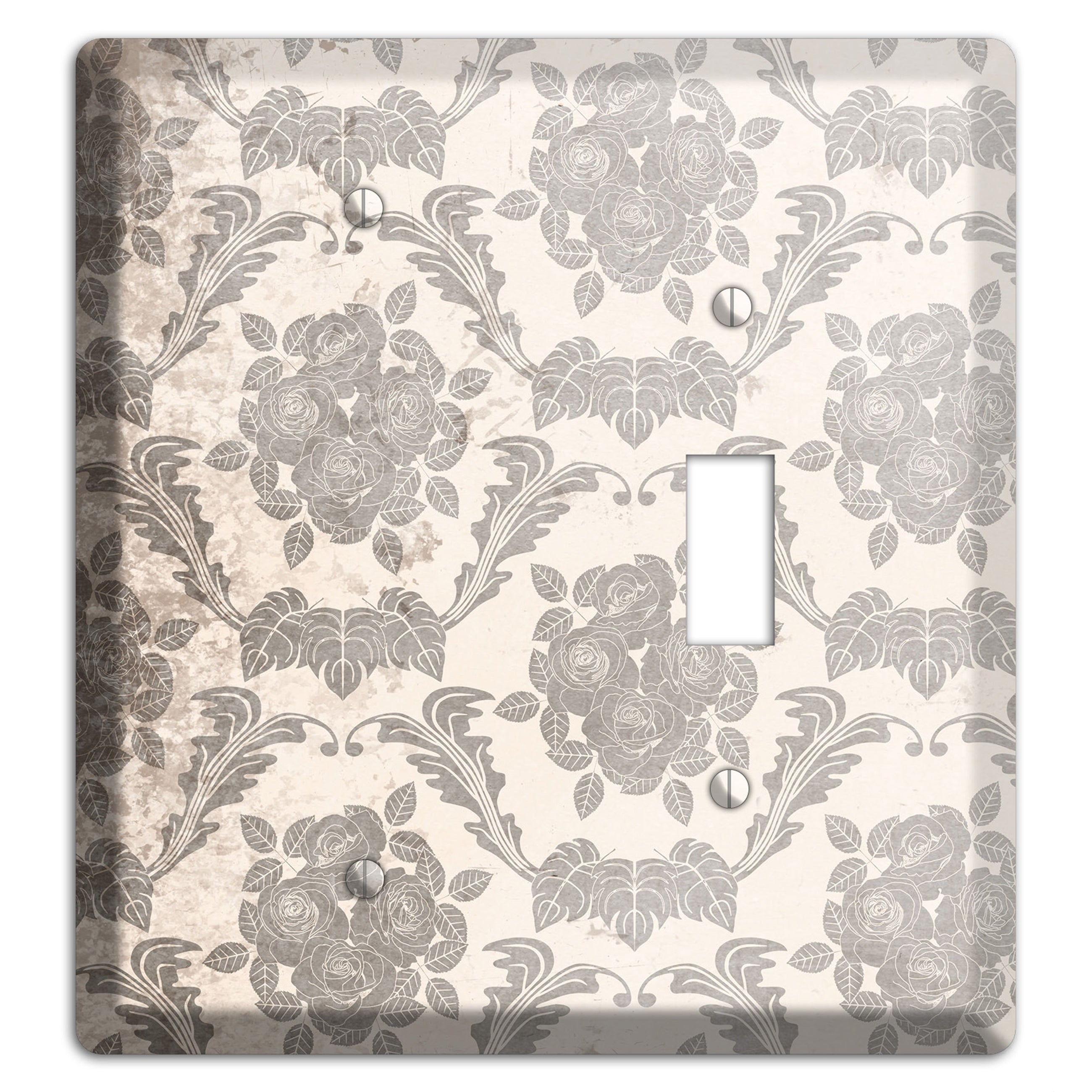 Pearl Bush Vintage Rose Damask Blank / Toggle Wallplate