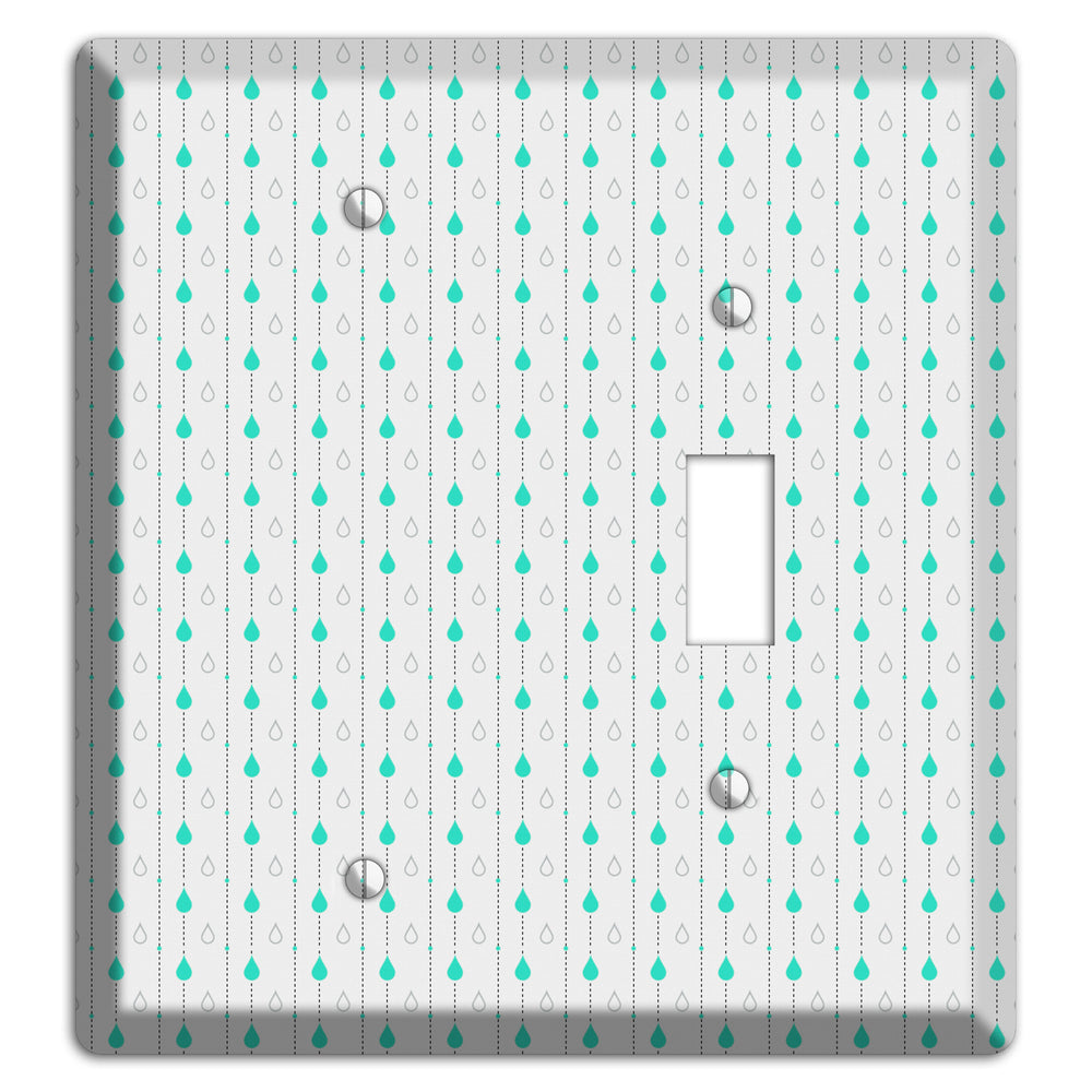 White and Blue Drops Blank / Toggle Wallplate